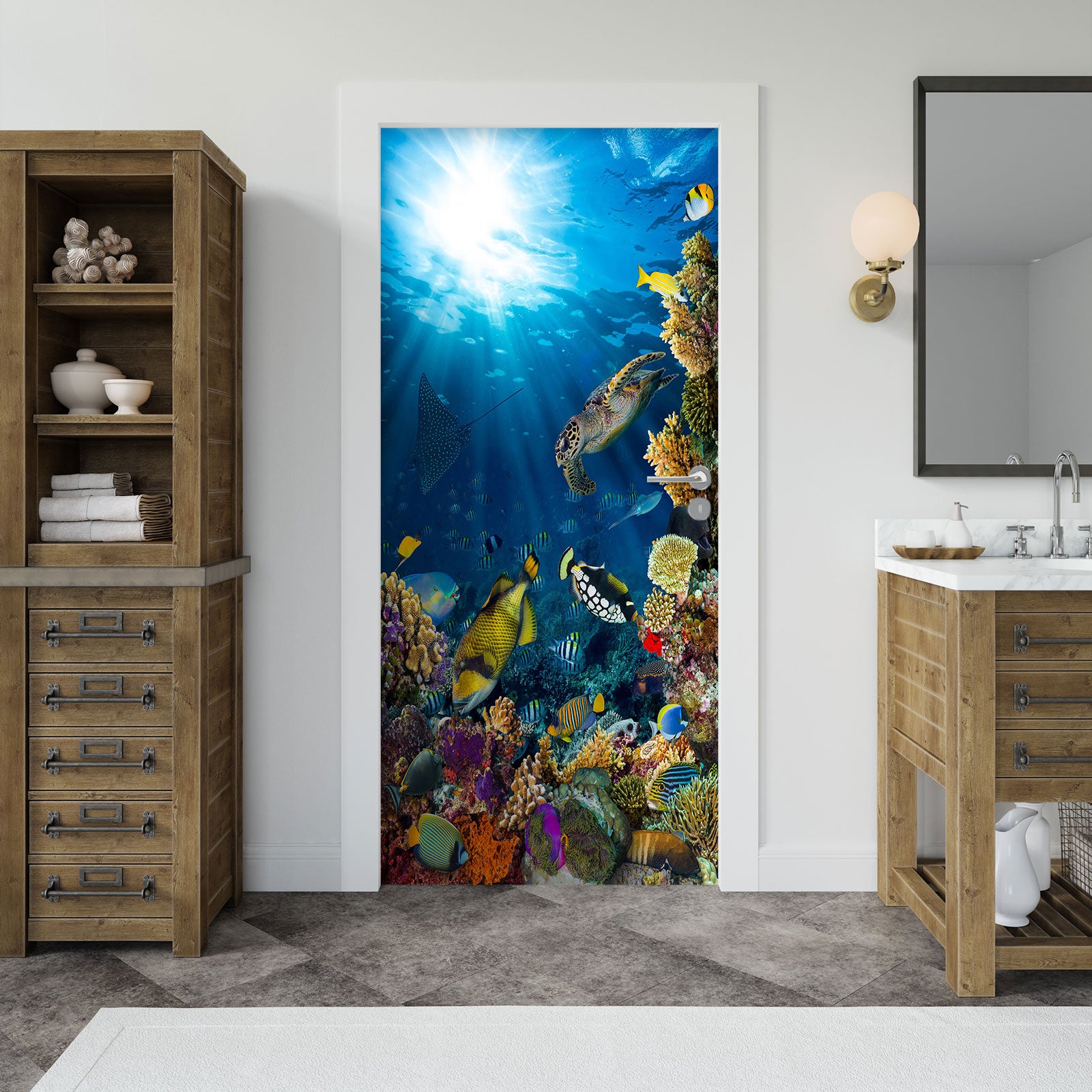 3D Sea Fish 24113 Door Mural