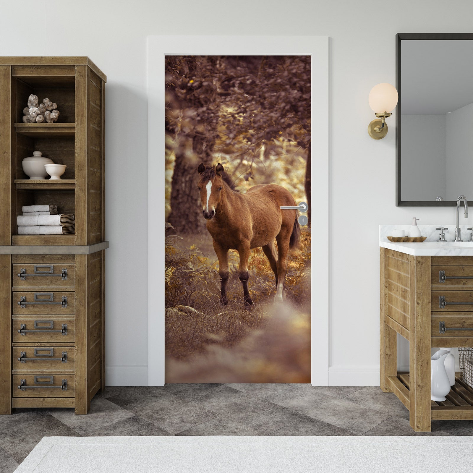 3D Horse 106217 Assaf Frank Door Mural