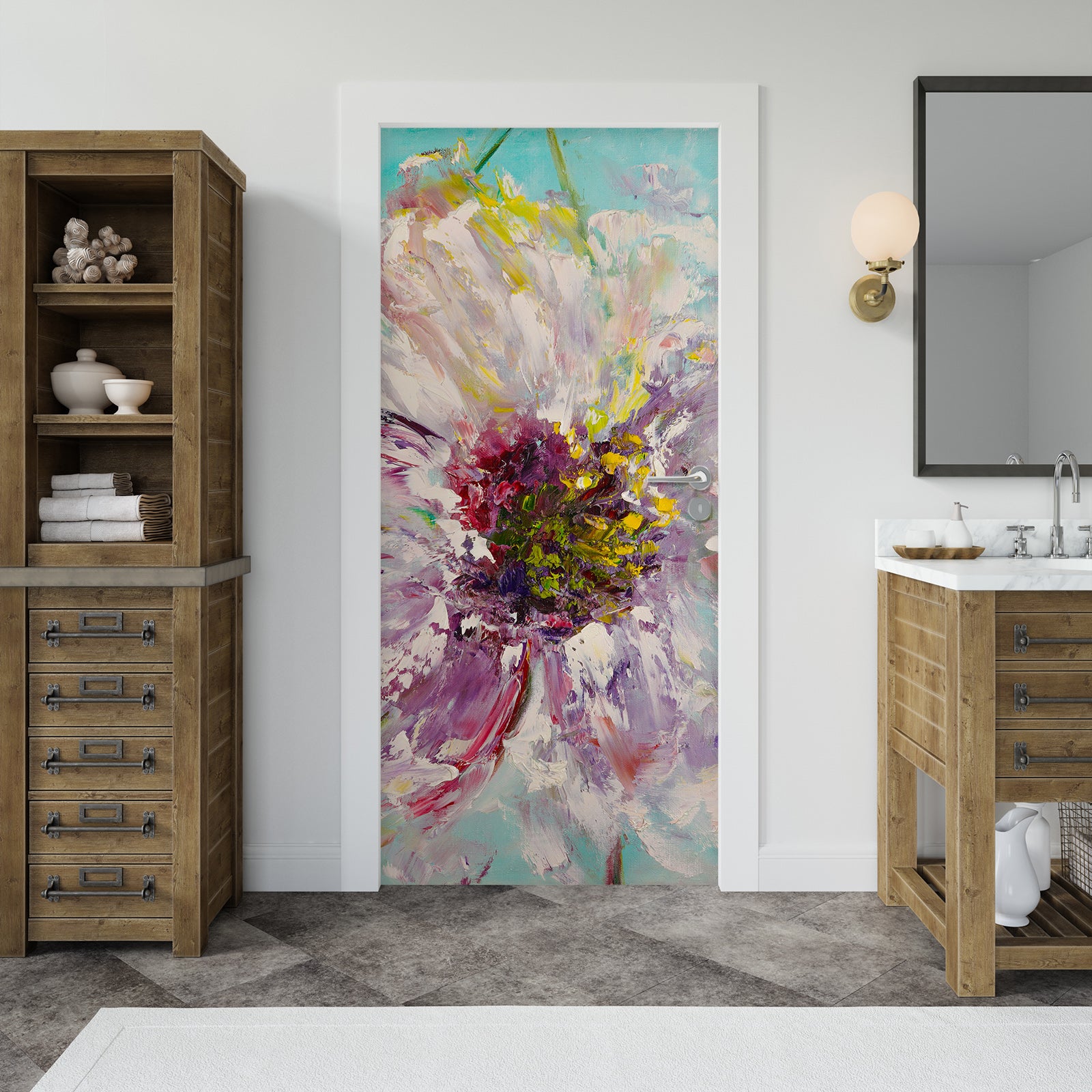 3D Colorful Flowers 3233 Skromova Marina Door Mural