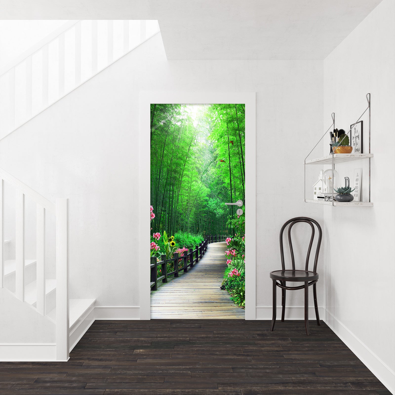 3D Bamboo Forest Path 23071 Door Mural