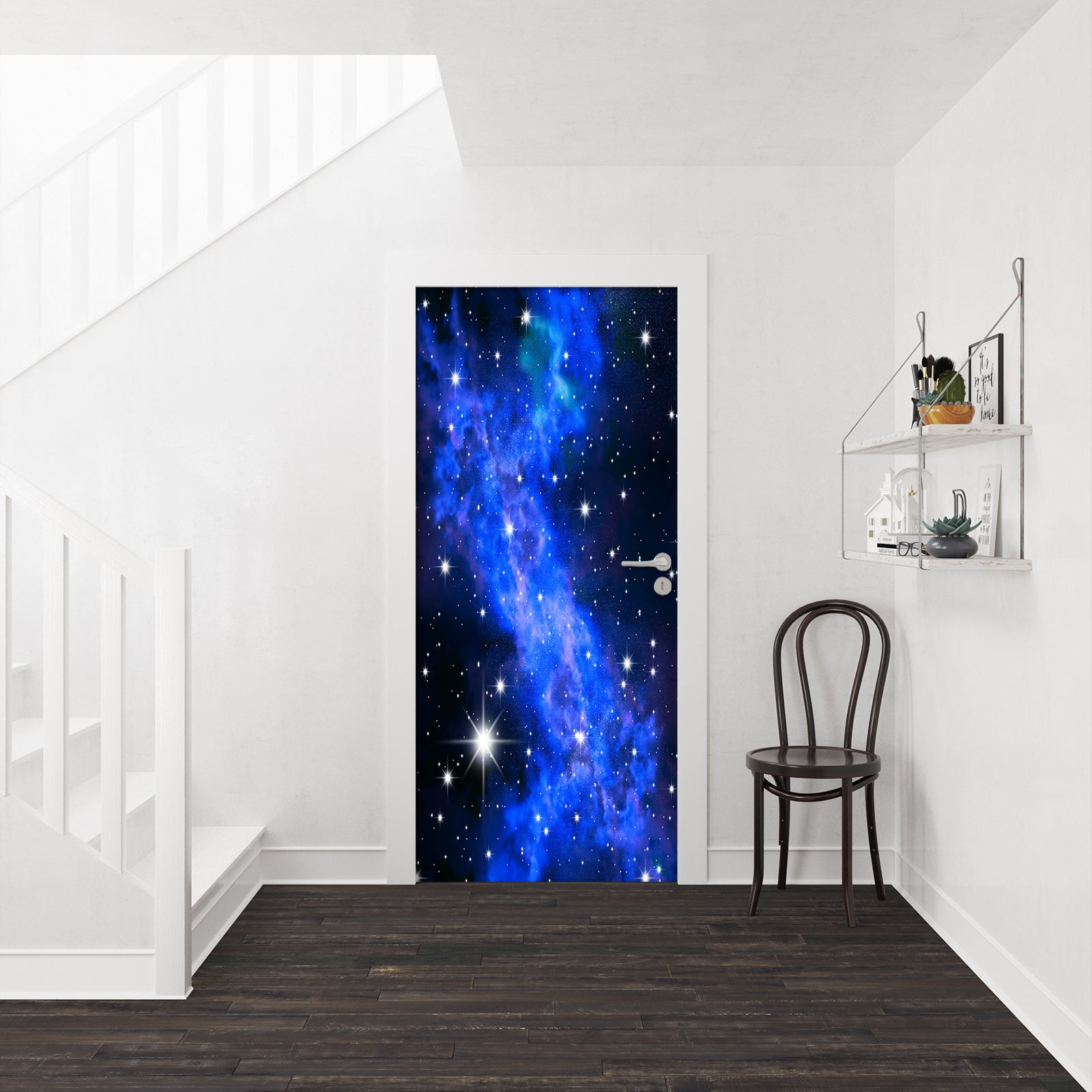 3D Blue Starry Sky 25072 Door Mural