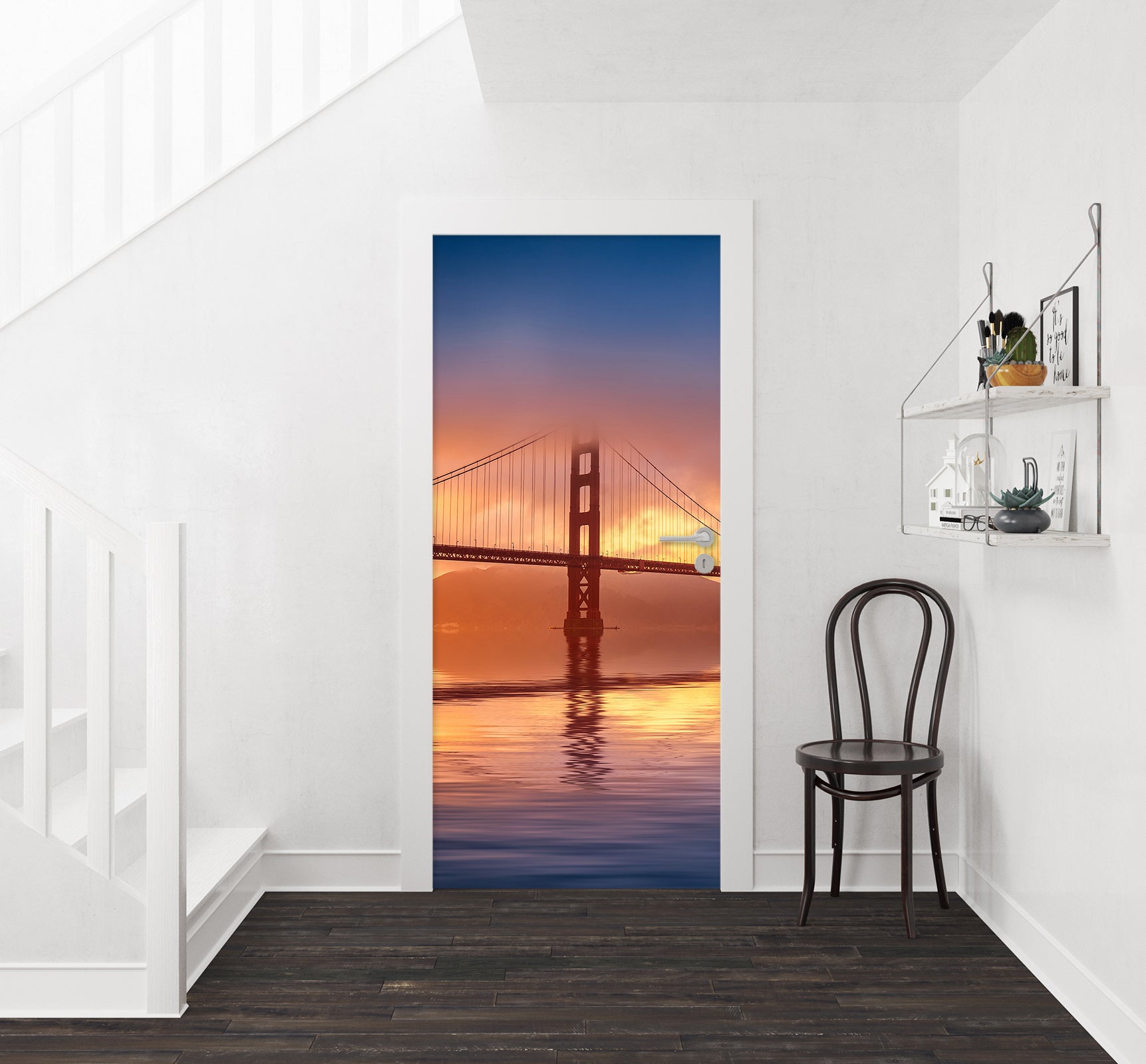 3D Sunset Bridge 122115 Marco Carmassi Door Mural