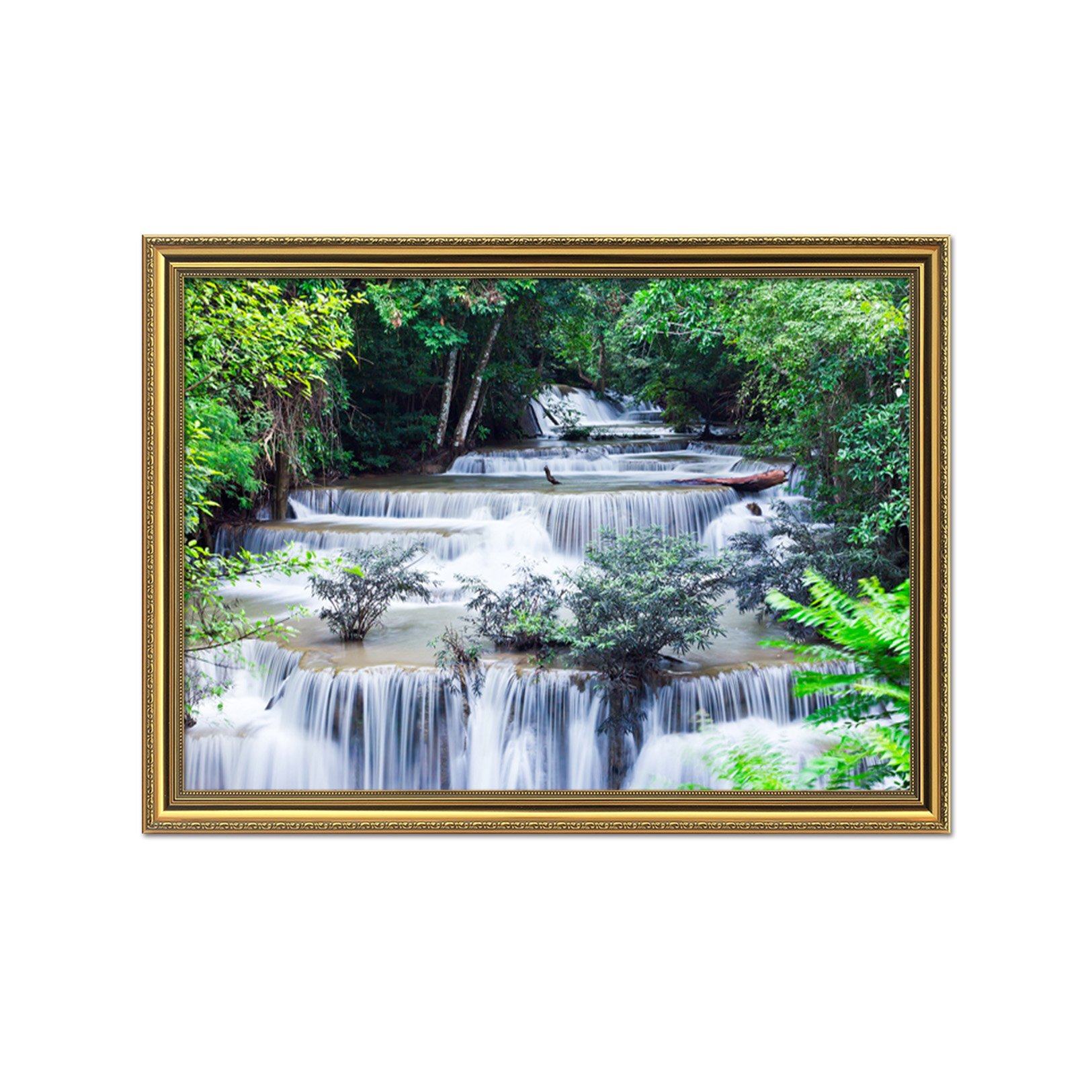 3D Layered River 165 Fake Framed Print Painting Wallpaper AJ Creativity Home 