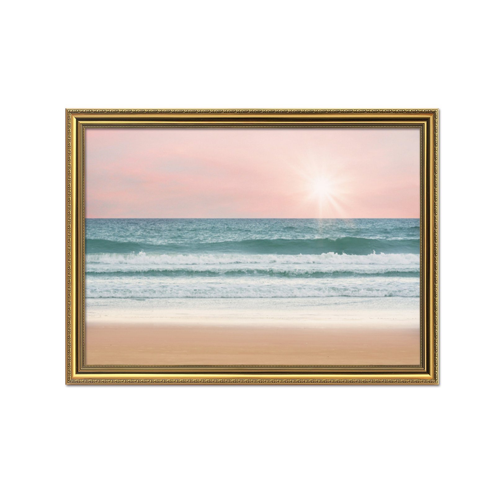 3D Sunshine Waves 031 Fake Framed Print Painting Wallpaper AJ Creativity Home 