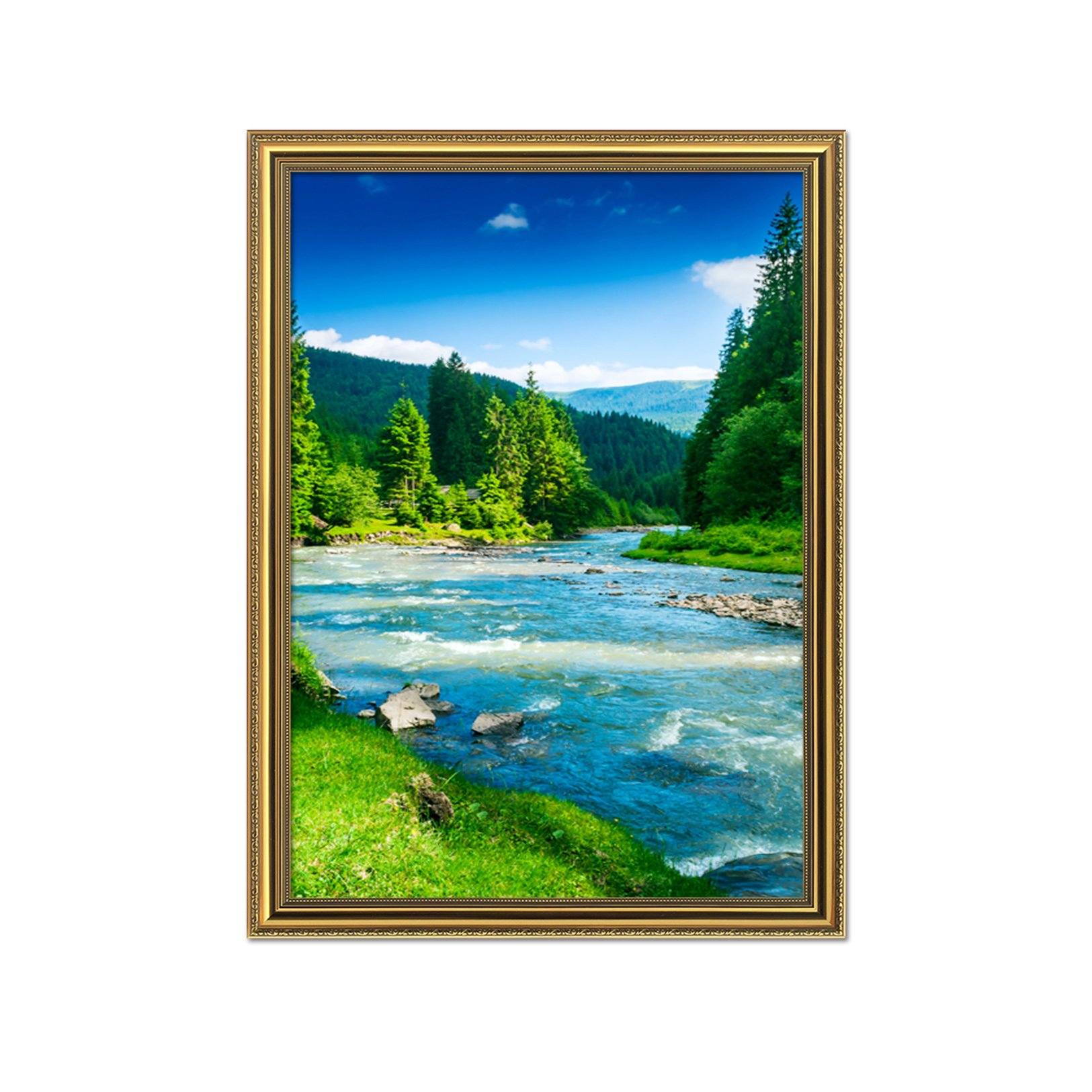 3D Beautiful River 108 Fake Framed Print Painting Wallpaper AJ Creativity Home 