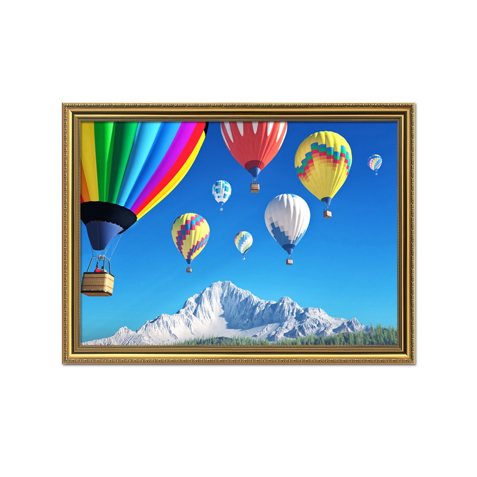 3D Hot Air Balloon 183 Fake Framed Print Painting Wallpaper AJ Creativity Home 