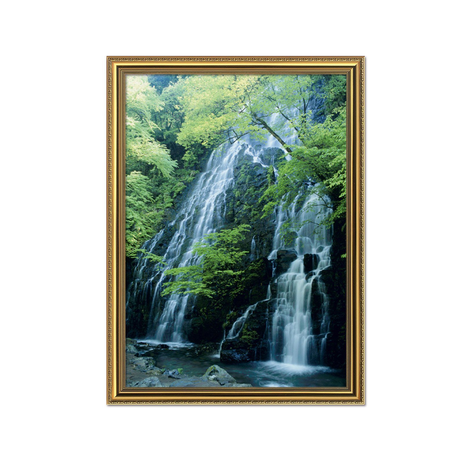 3D Precipitous Waterfall 145 Fake Framed Print Painting Wallpaper AJ Creativity Home 