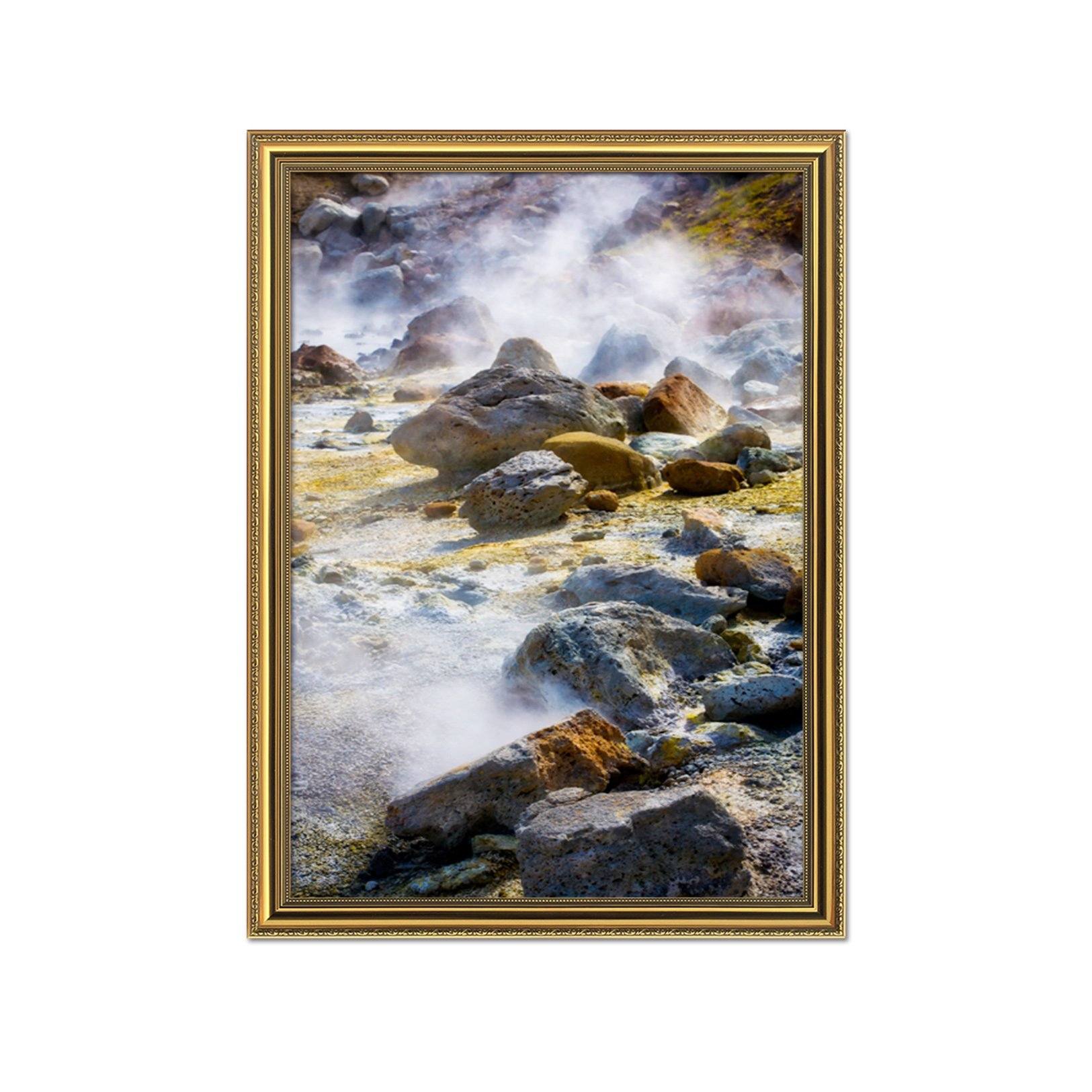 3D Mountain Fog 095 Fake Framed Print Painting Wallpaper AJ Creativity Home 