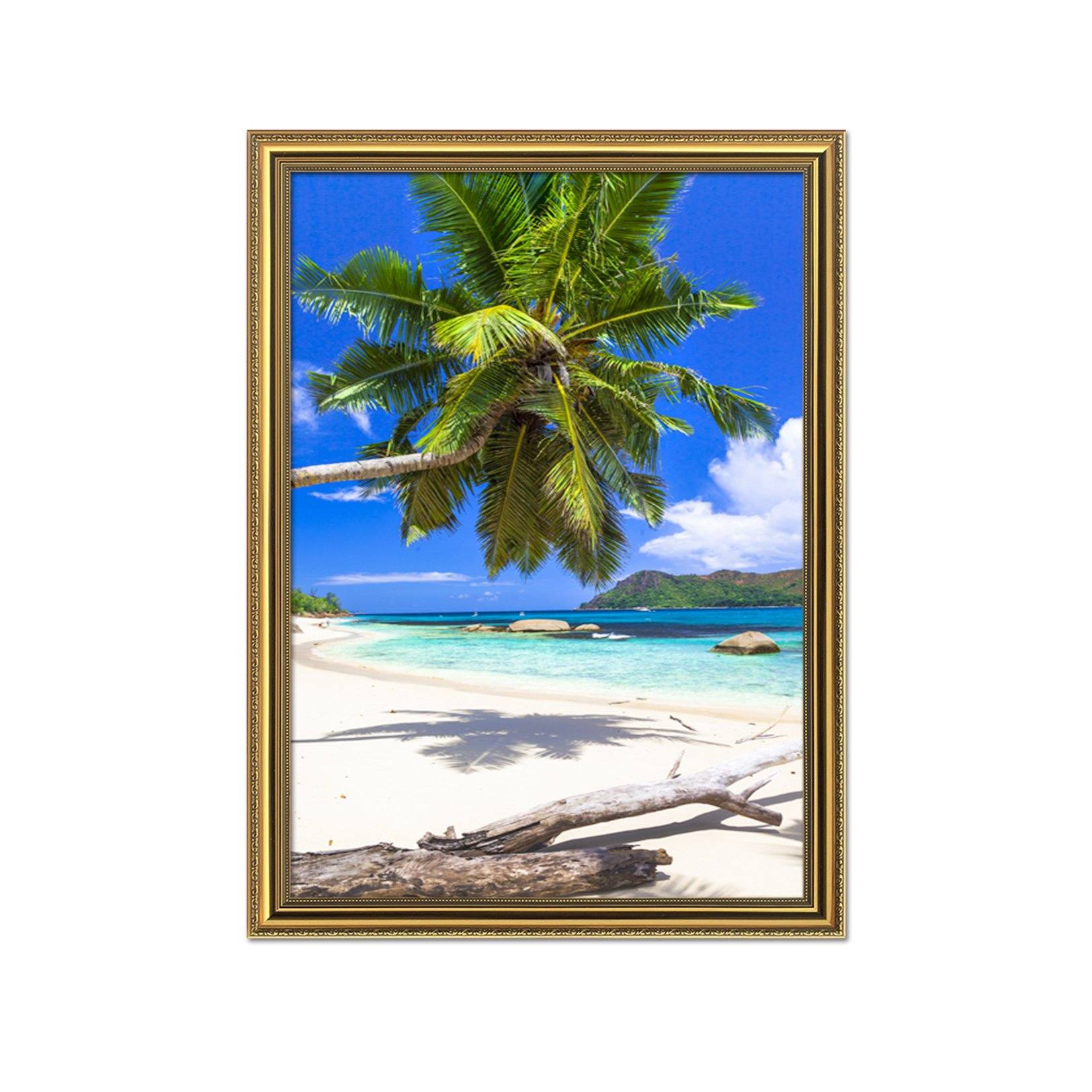 3D Coconut Tree 032 Fake Framed Print Painting Wallpaper AJ Creativity Home 