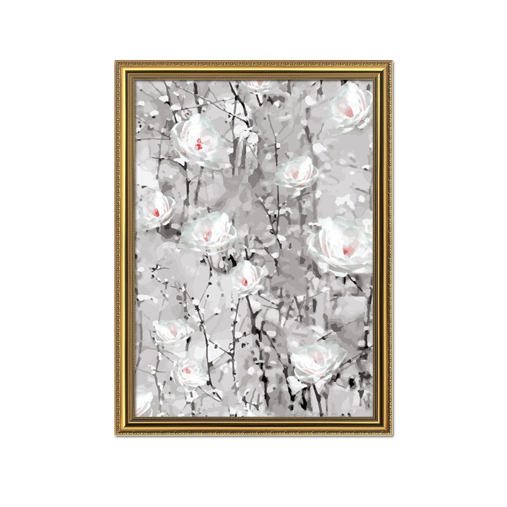 3D White Flower 071 Fake Framed Print Painting Wallpaper AJ Creativity Home 