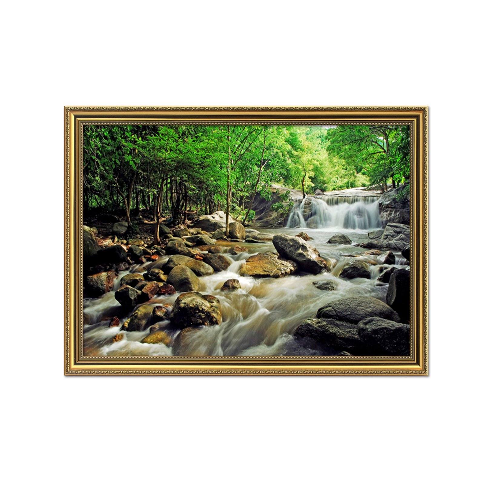 3D Stone River 150 Fake Framed Print Painting Wallpaper AJ Creativity Home 