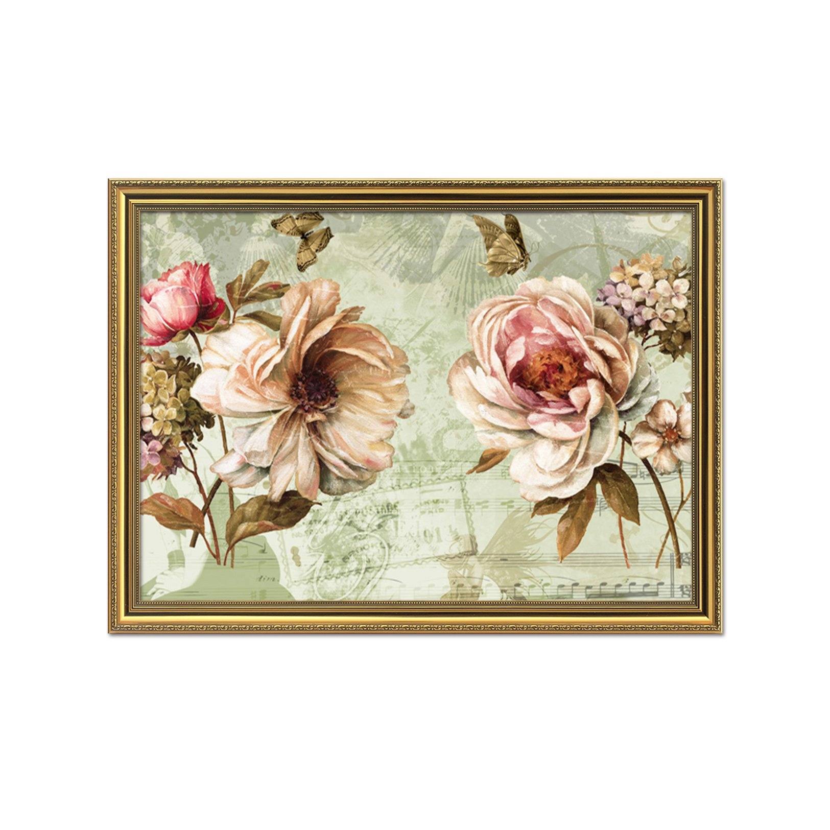 3D Flower Open 040 Fake Framed Print Painting Wallpaper AJ Creativity Home 