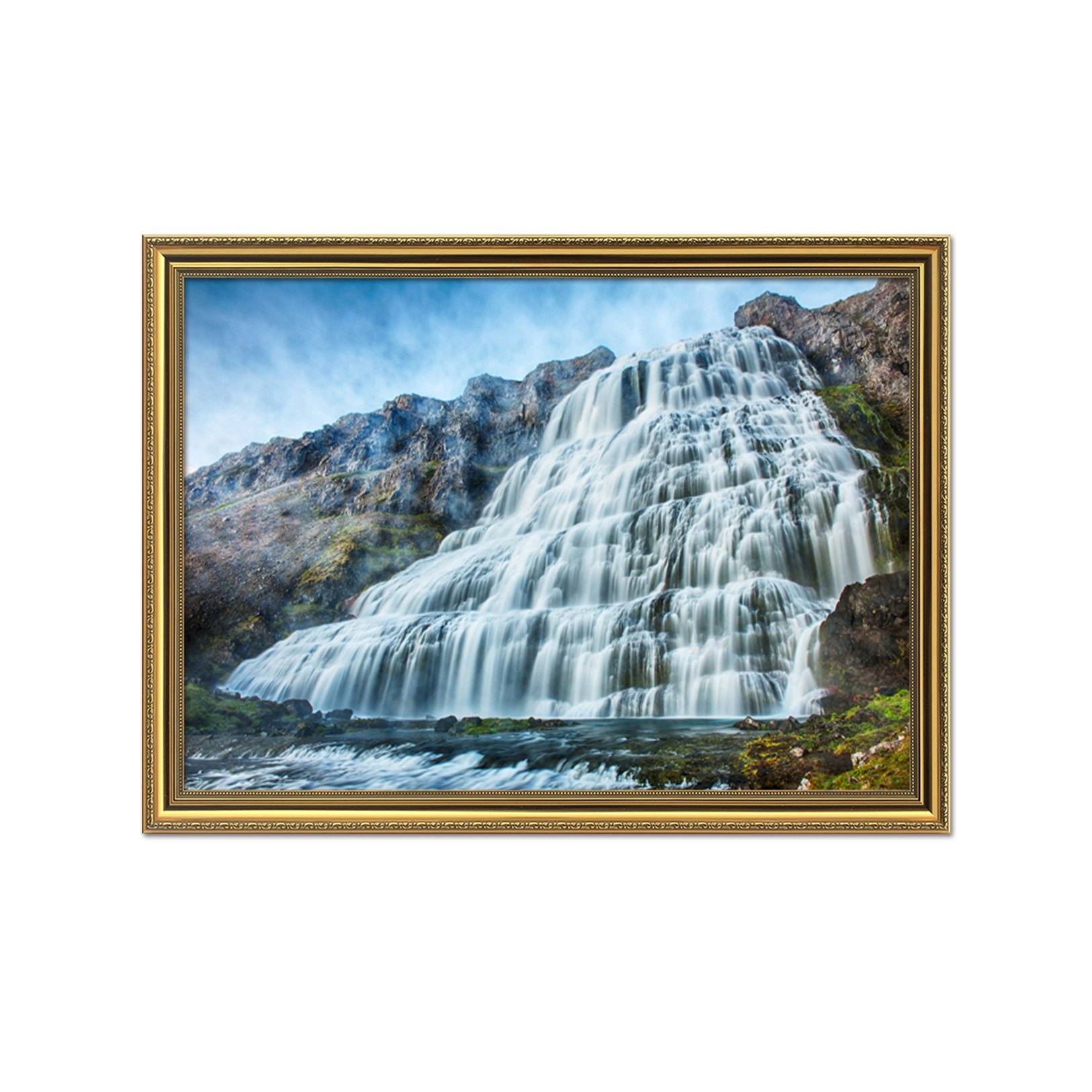 3D Mountain Stream 166 Fake Framed Print Painting Wallpaper AJ Creativity Home 