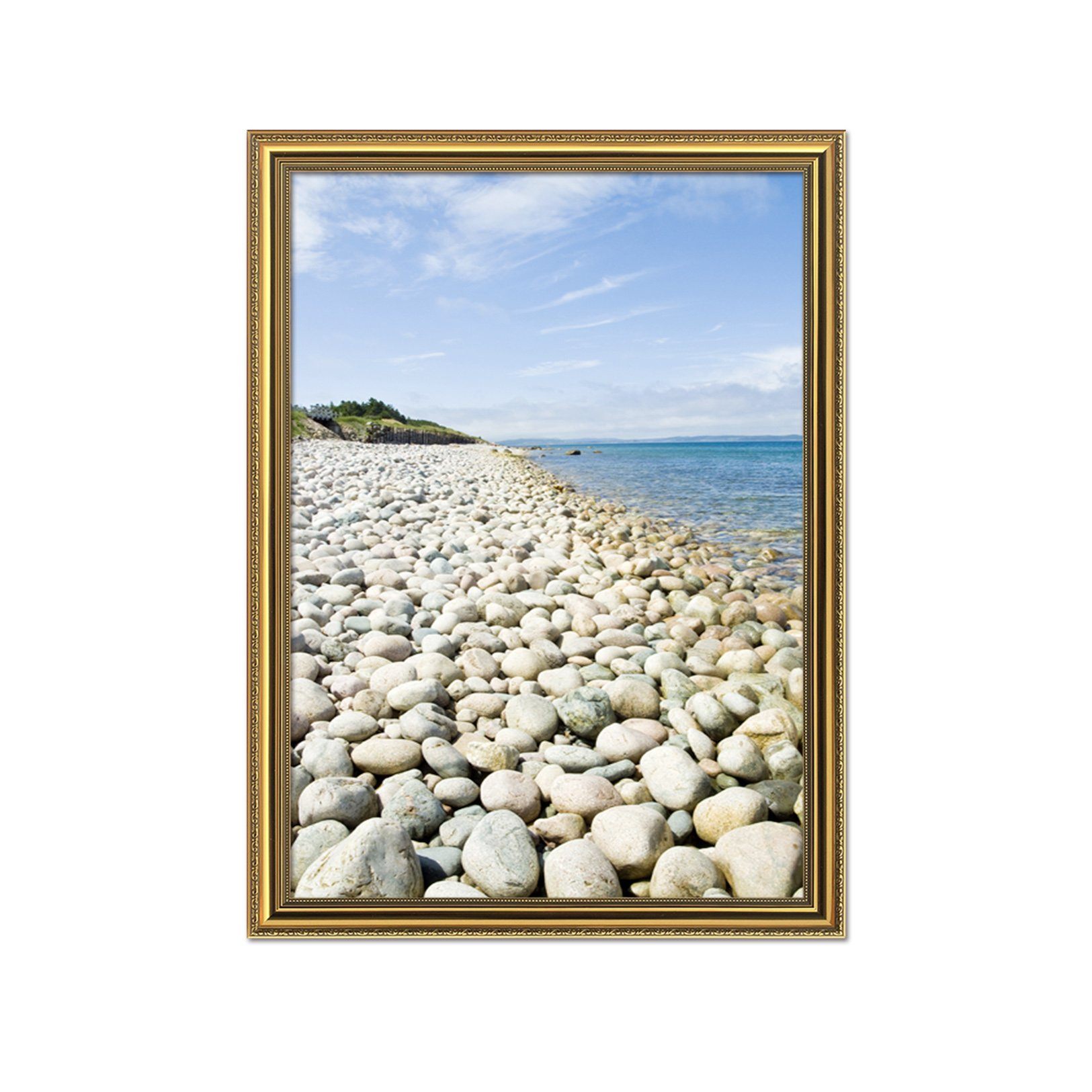 3D Stone Beach 038 Fake Framed Print Painting Wallpaper AJ Creativity Home 