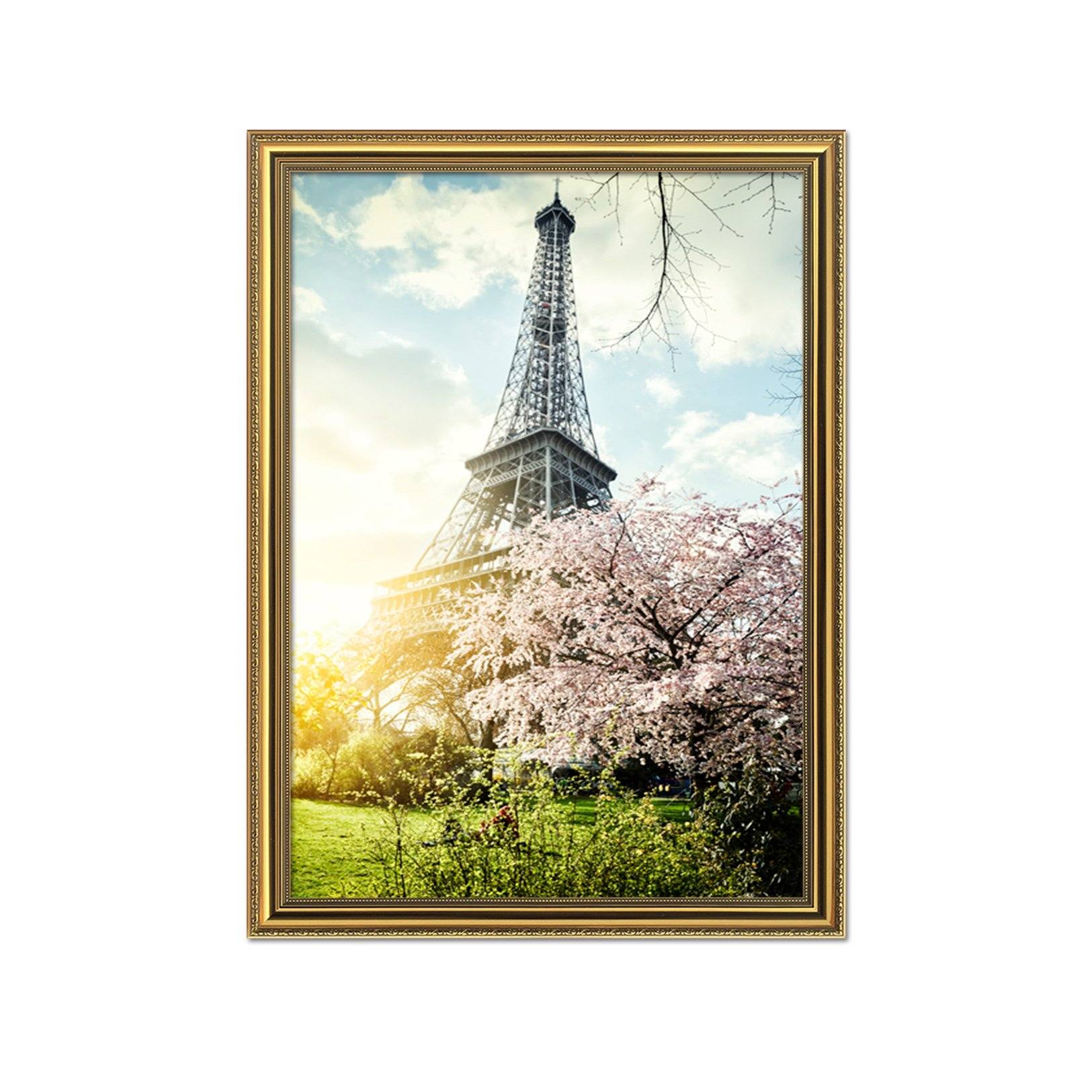 3D Tower Side Flowers 038 Fake Framed Print Painting Wallpaper AJ Creativity Home 