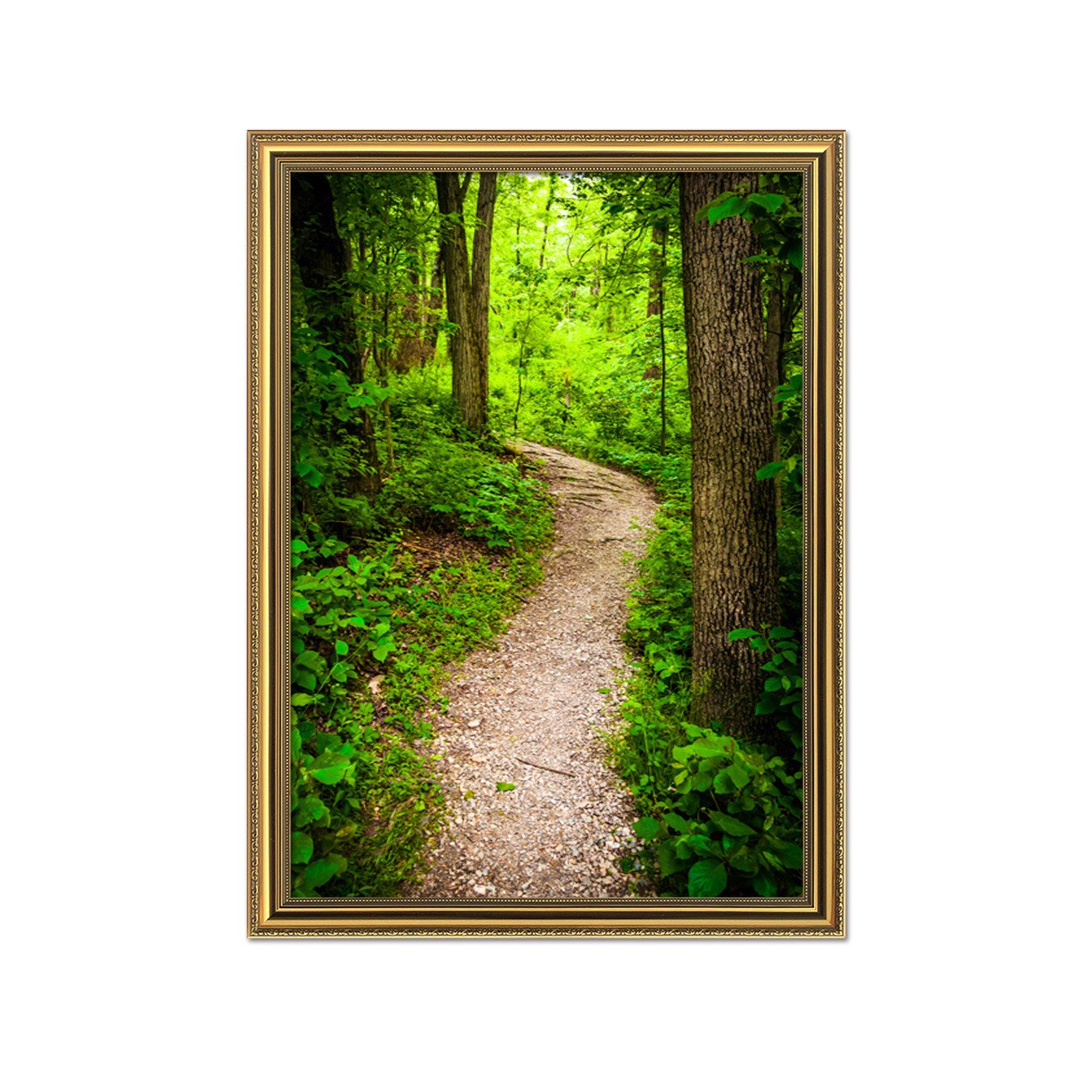 3D Forest Trail 109 Fake Framed Print Painting Wallpaper AJ Creativity Home 