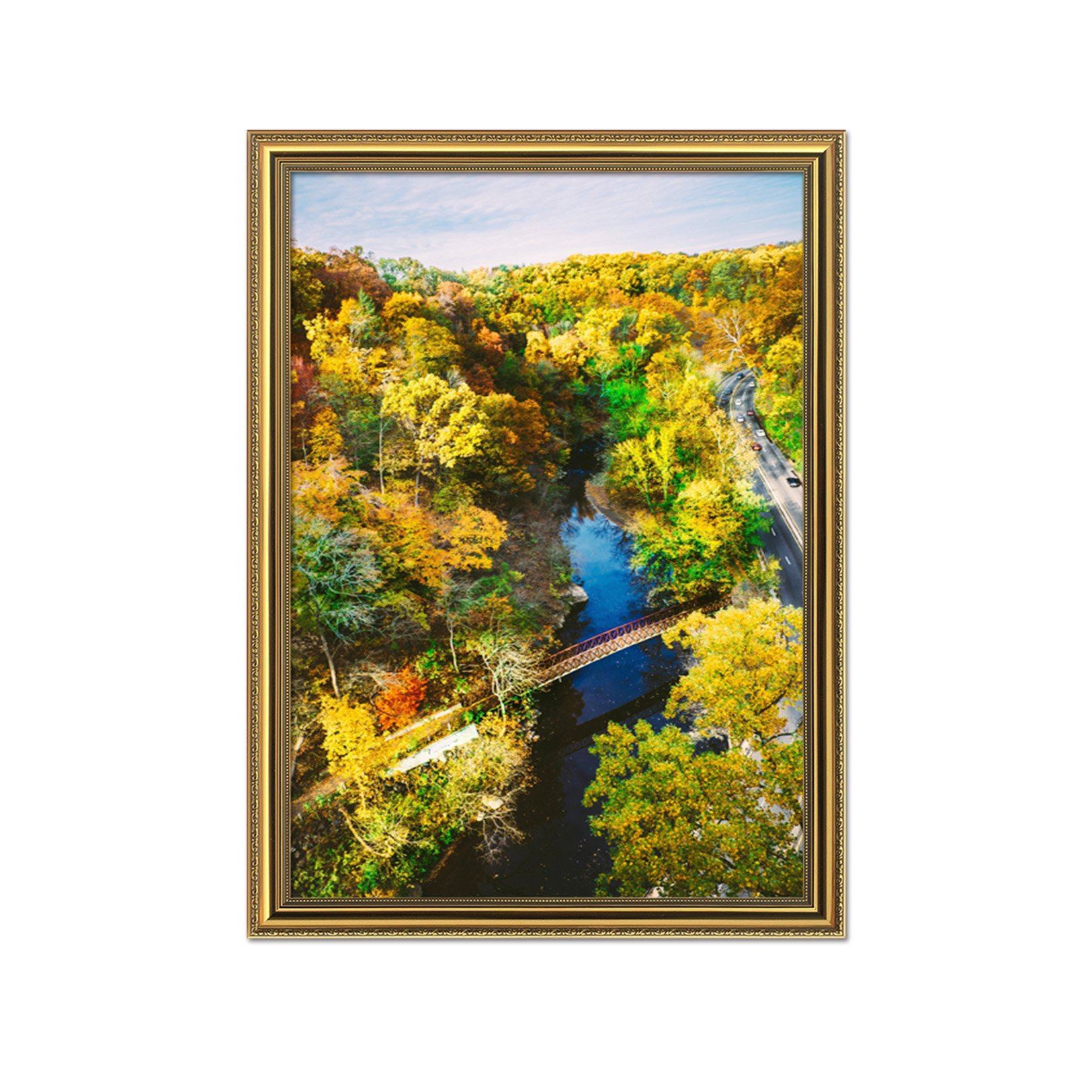 3D Maple Highway 087 Fake Framed Print Painting Wallpaper AJ Creativity Home 