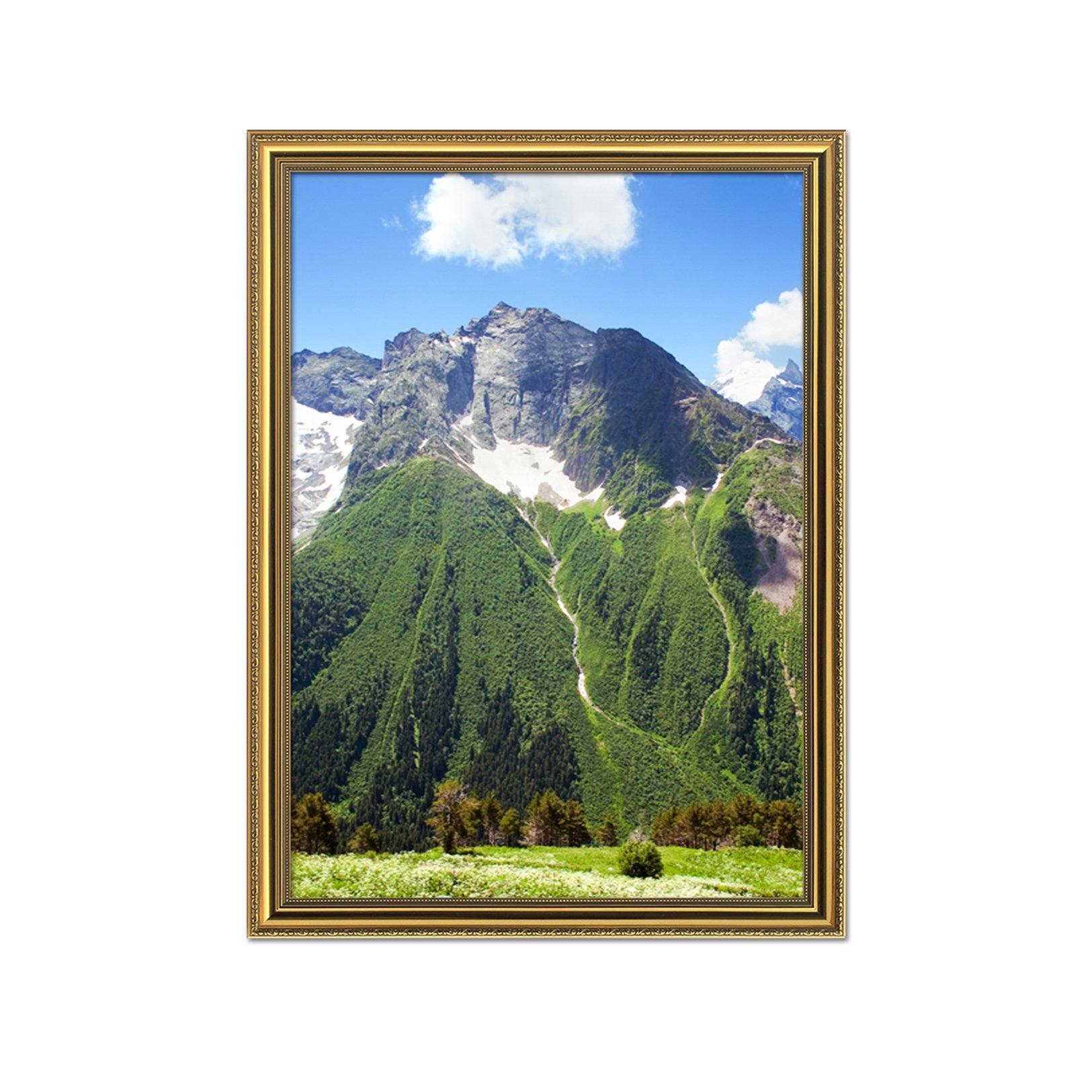3D Green Mountain Peak 141 Fake Framed Print Painting Wallpaper AJ Creativity Home 