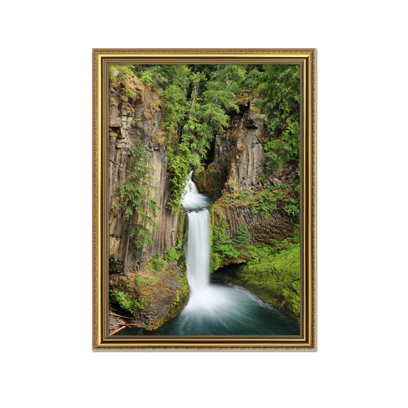3D Precipitous Waterfall 052 Fake Framed Print Painting Wallpaper AJ Creativity Home 