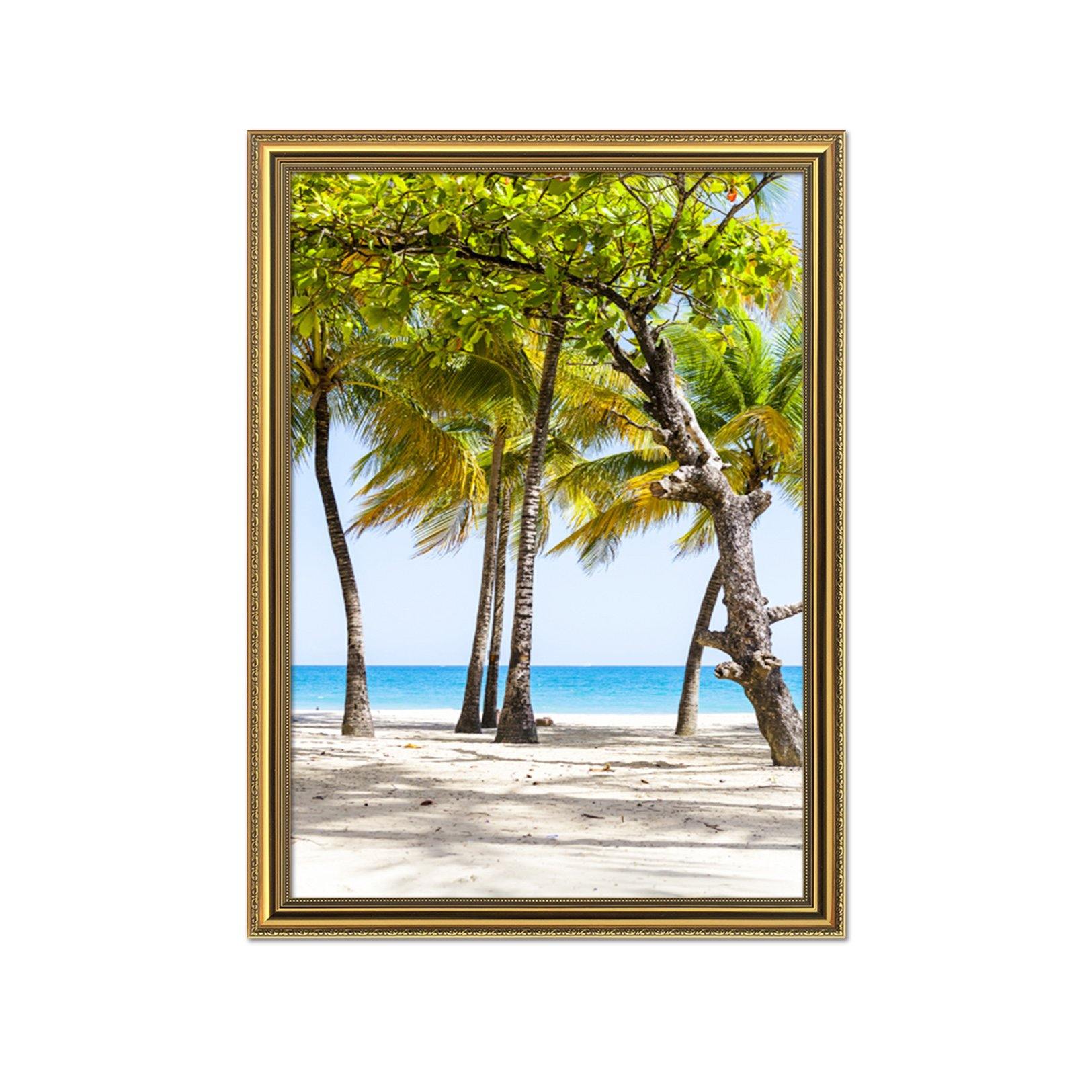 3D Seaside Tree 043 Fake Framed Print Painting Wallpaper AJ Creativity Home 