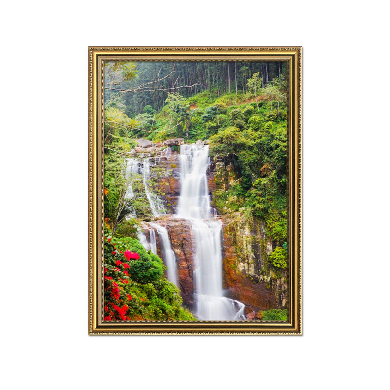 3D Forest Falls 120 Fake Framed Print Painting Wallpaper AJ Creativity Home 