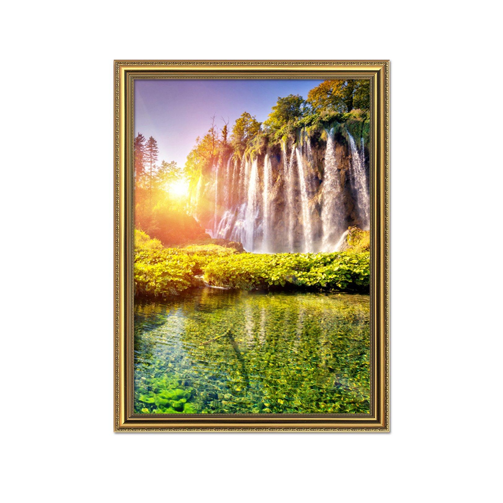 3D Sunshine River Water 003 Fake Framed Print Painting Wallpaper AJ Creativity Home 