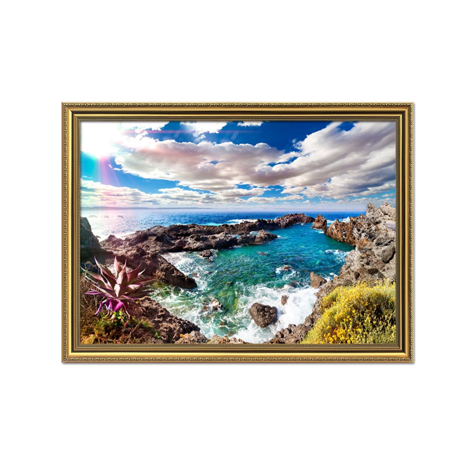 3D Coast Flowers 181 Fake Framed Print Painting Wallpaper AJ Creativity Home 