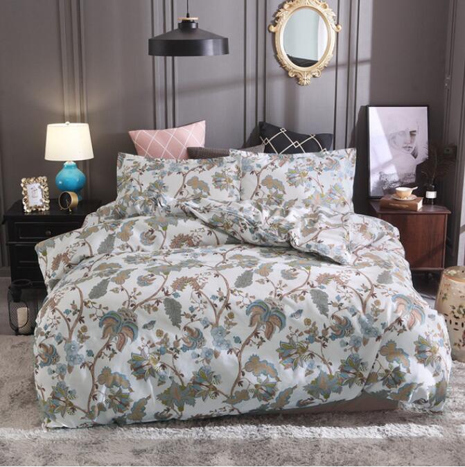3D Green Brown Floral 2115 Bed Pillowcases Quilt