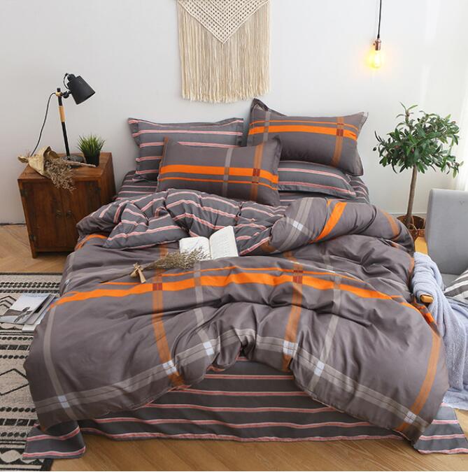 3D Orange Brown Stitching 12029 Bed Pillowcases Quilt