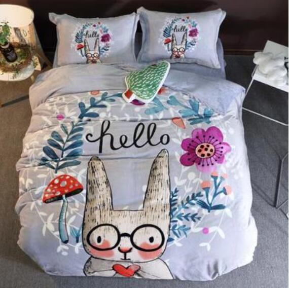 3D Bunny With Glasses 18002 Bed Pillowcases Quilt