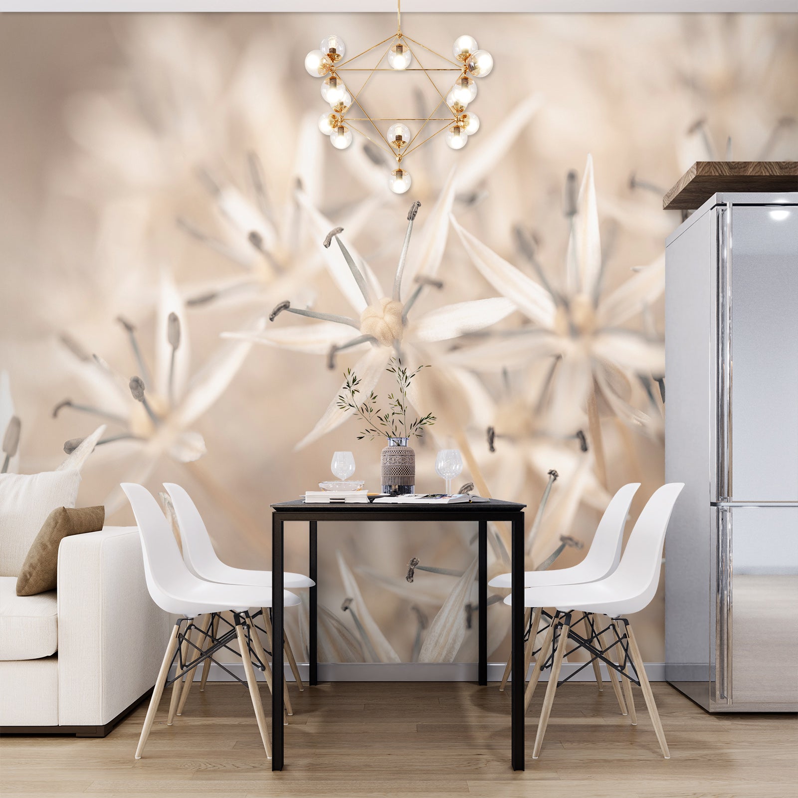 3D Gray Wildflowers 6266 Assaf Frank Wall Mural Wall Murals