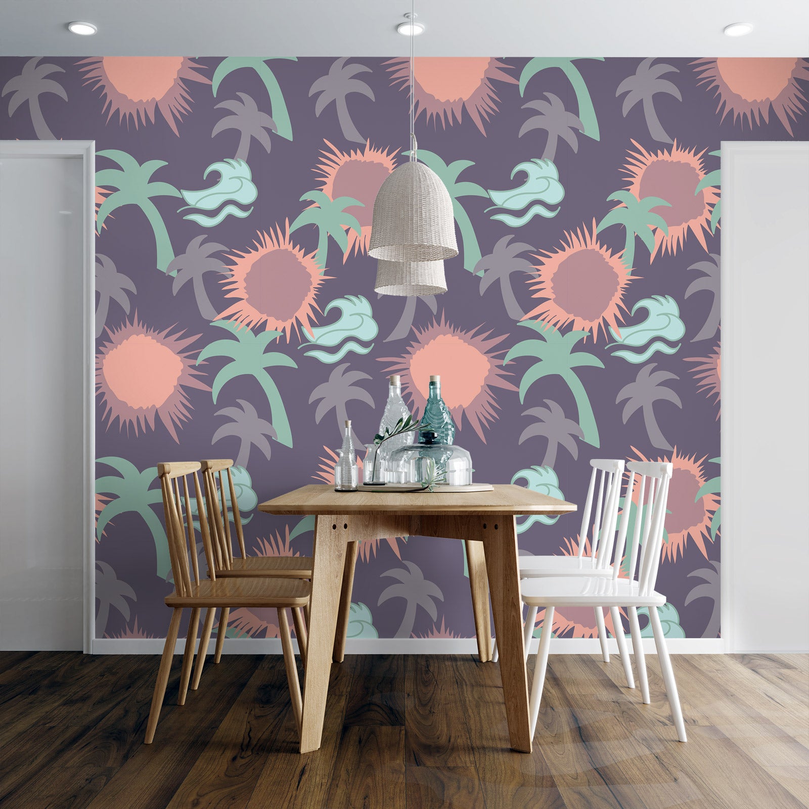 3D Coconut Sun Pattern 98132 Kasumi Loffler Wall Mural Wall Murals