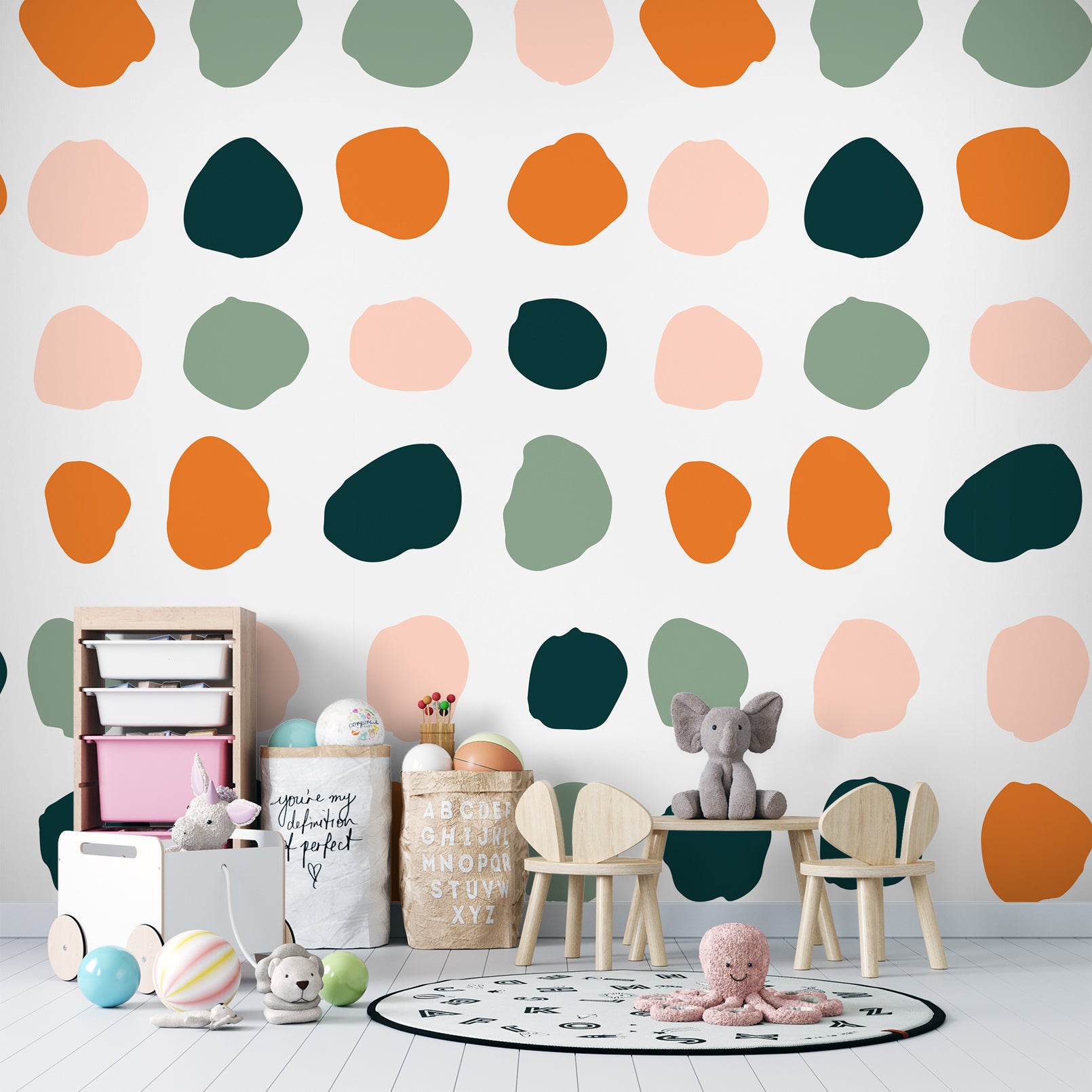 3D Colorful Dots 120123 Kashmira Jayaprakash Wall Mural Wall Murals