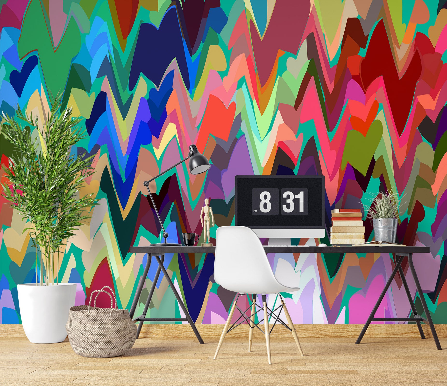 3D Color Wavy 70124 Shandra Smith Wall Mural Wall Murals