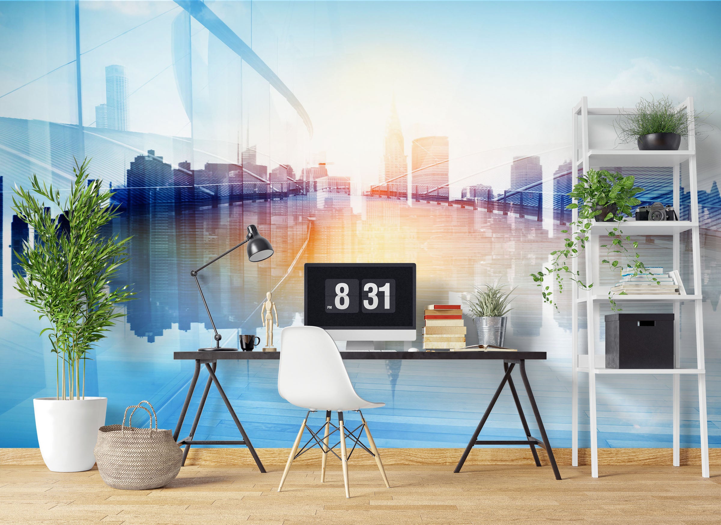 3D Sun Glass Building 1083 Wall Murals