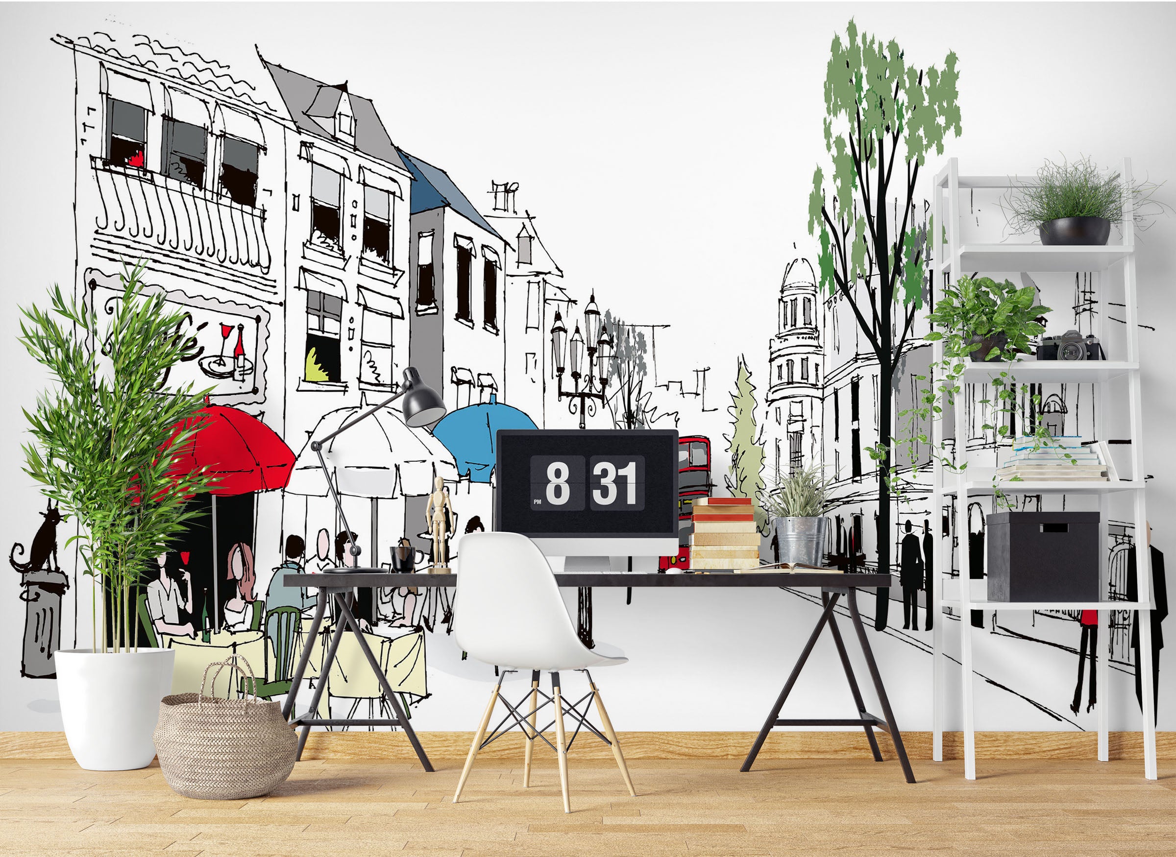 3D Coffee Shop 1020 Wall Murals