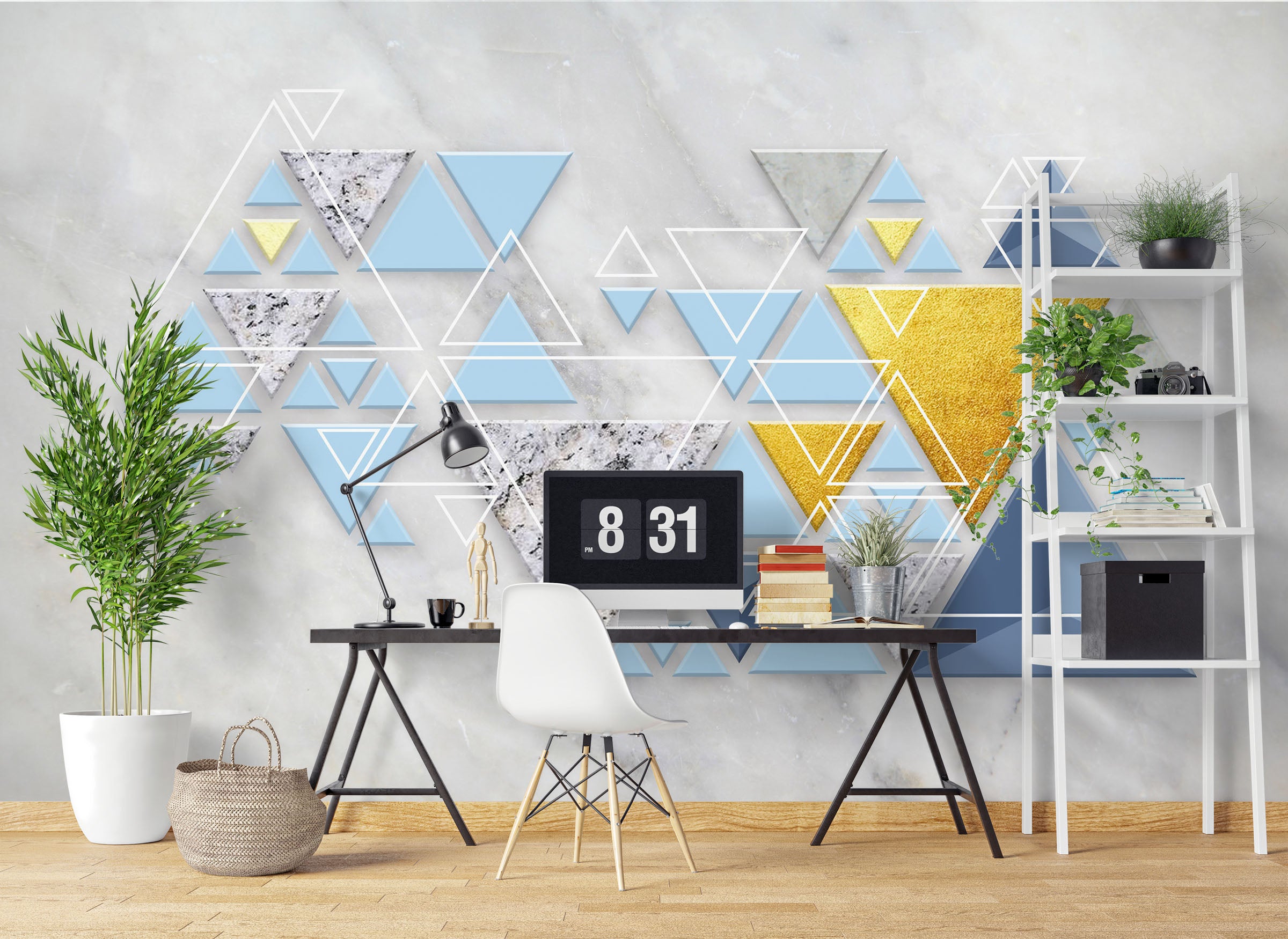 3D Yellow Triangle 1007 Wall Murals