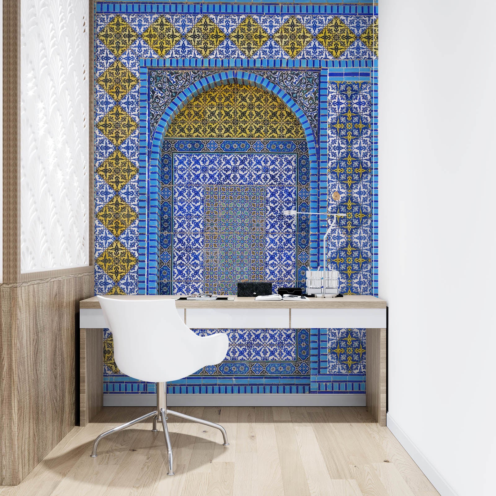 3D Blue Brick Flower 113 Assaf Frank Wall Mural Wall Murals