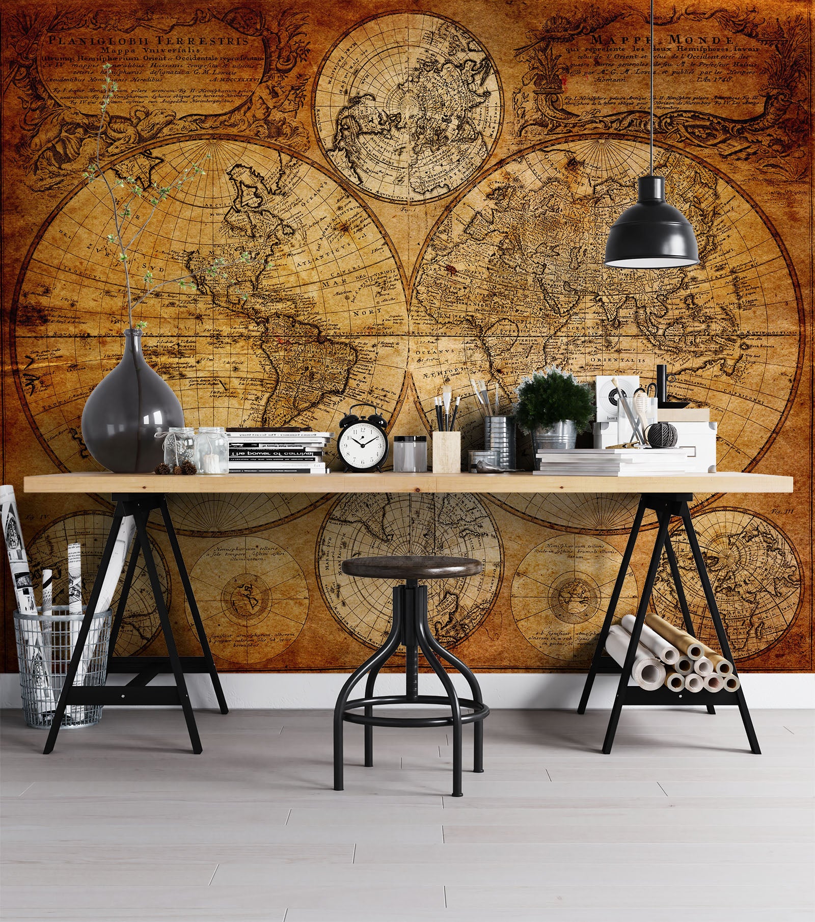 3D Vintage Map 1081 Wall Murals