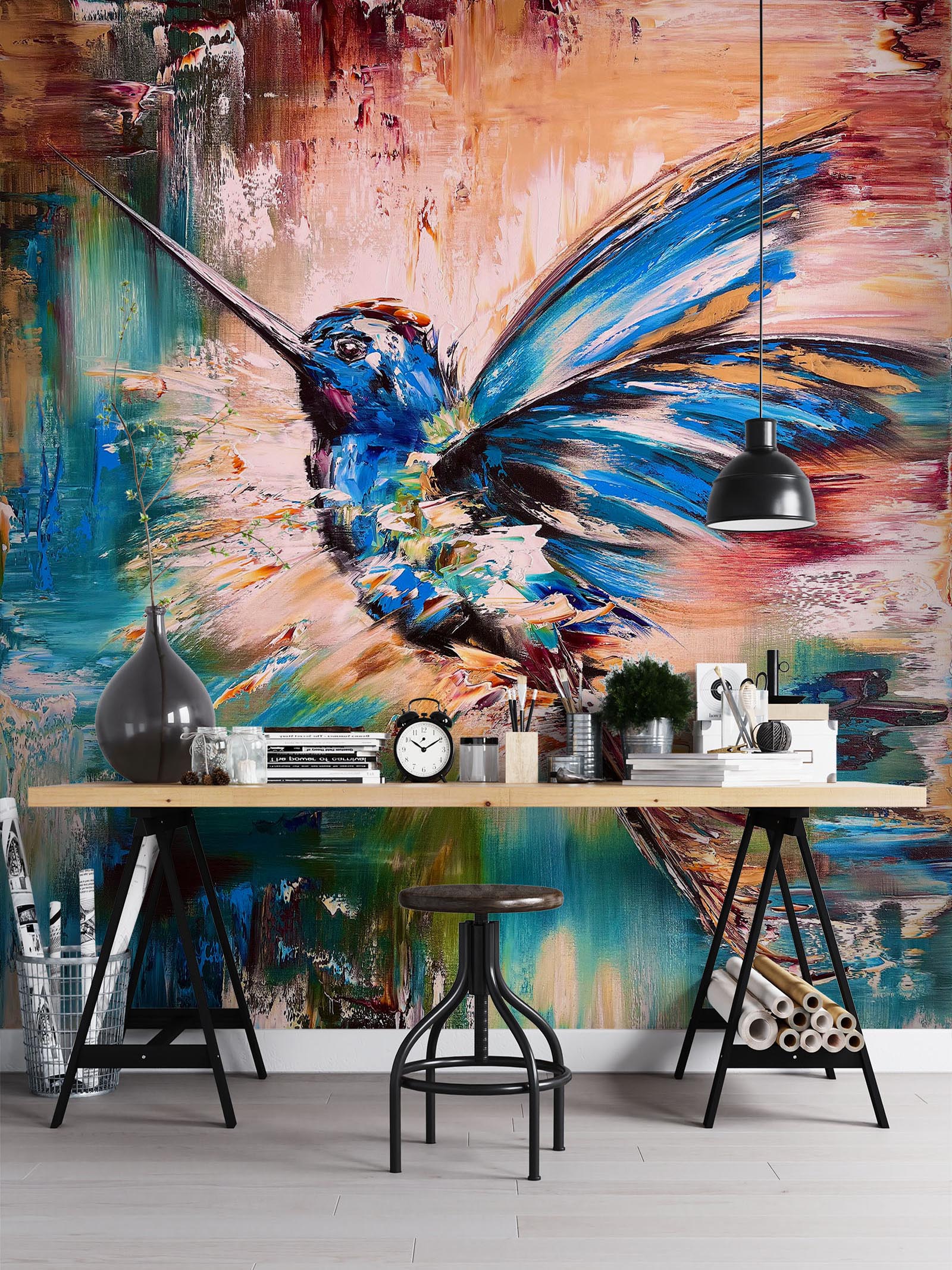 3D Painted Blue Bird 3117 Skromova Marina Wall Mural Wall Murals