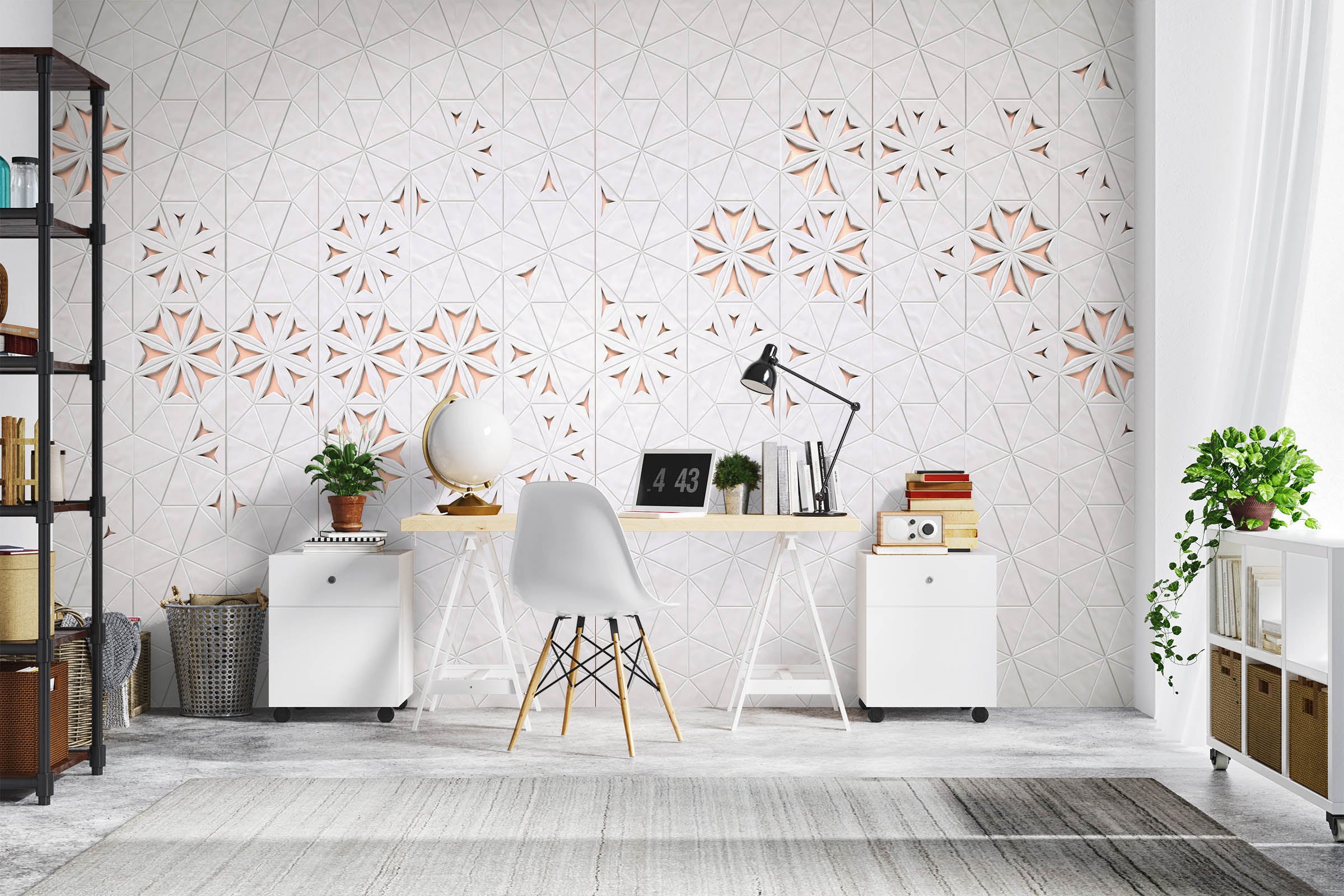 3D White Pattern 1049 Wall Murals