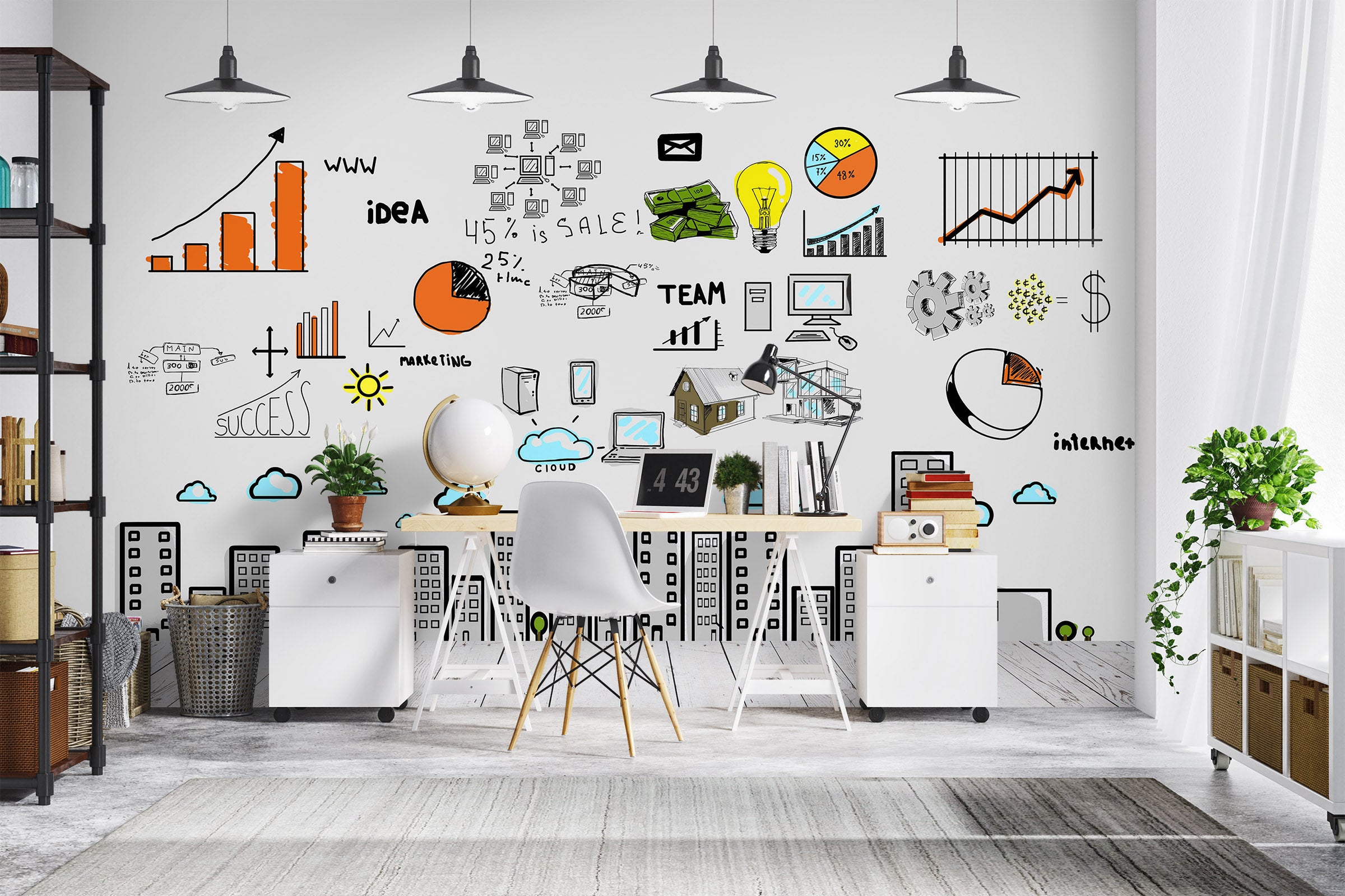 3D Yellow Light 1006 Wall Murals