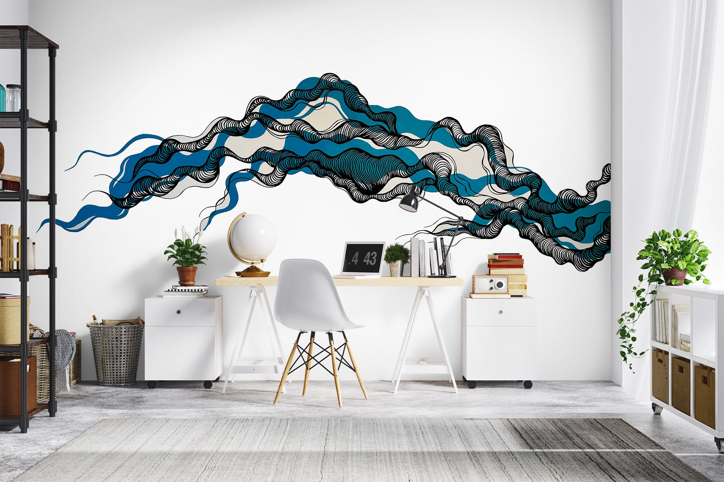 3D Blue Texture 1278 Jacqueline Reynoso Wall Mural Wall Murals