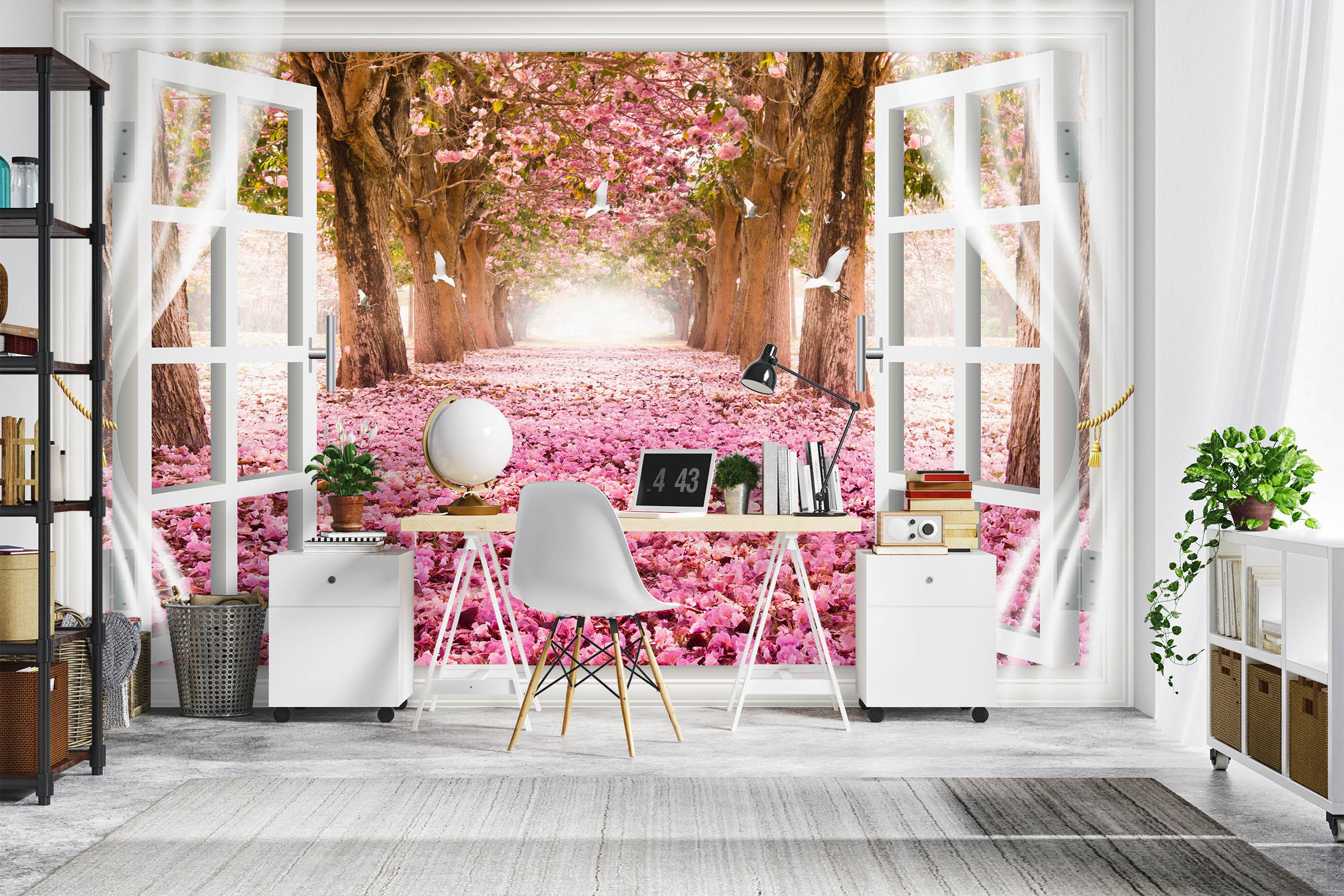 3D Cherry Blossoms 1009 Wall Murals