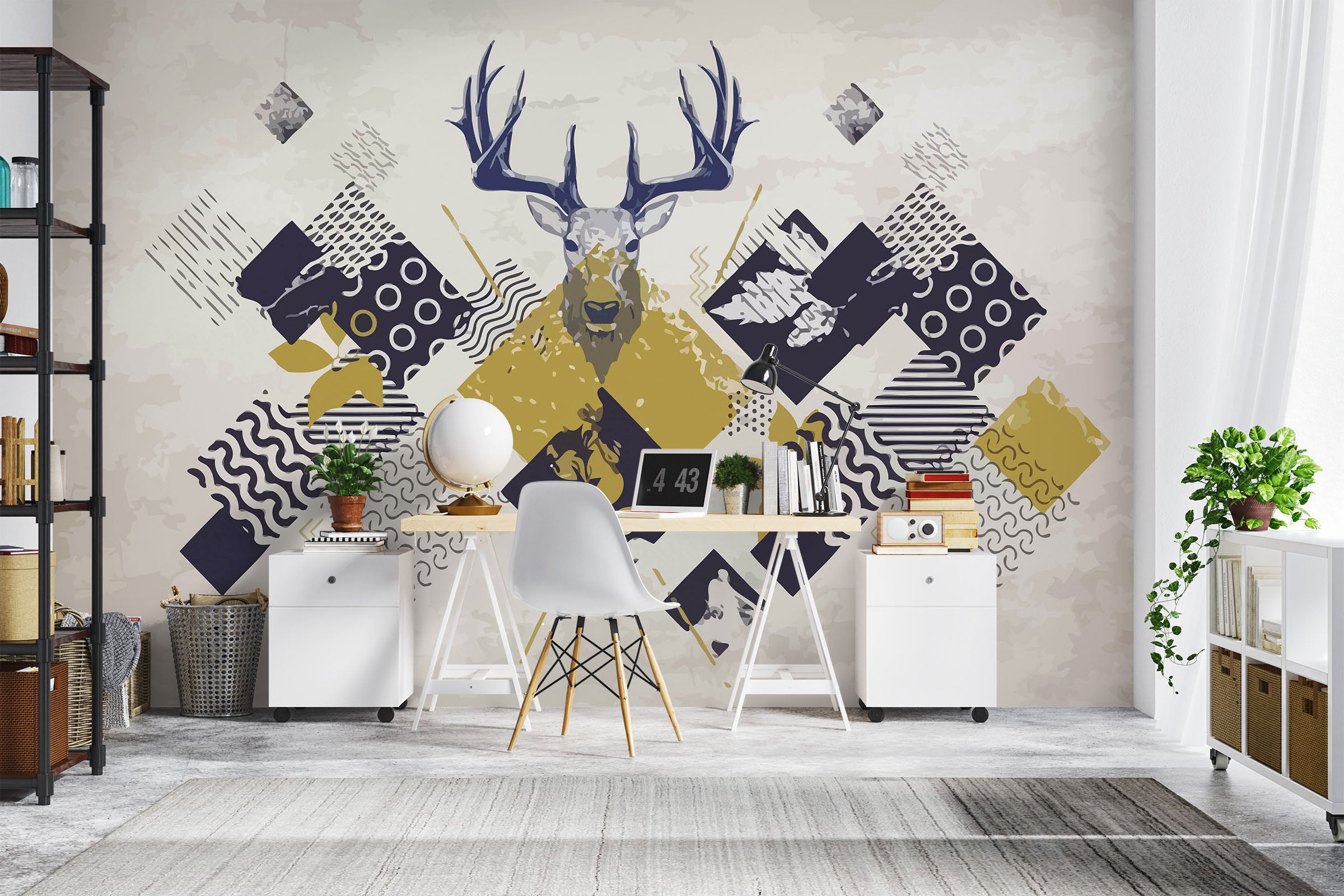 3D Deer Head Graphics 1070 Wall Murals