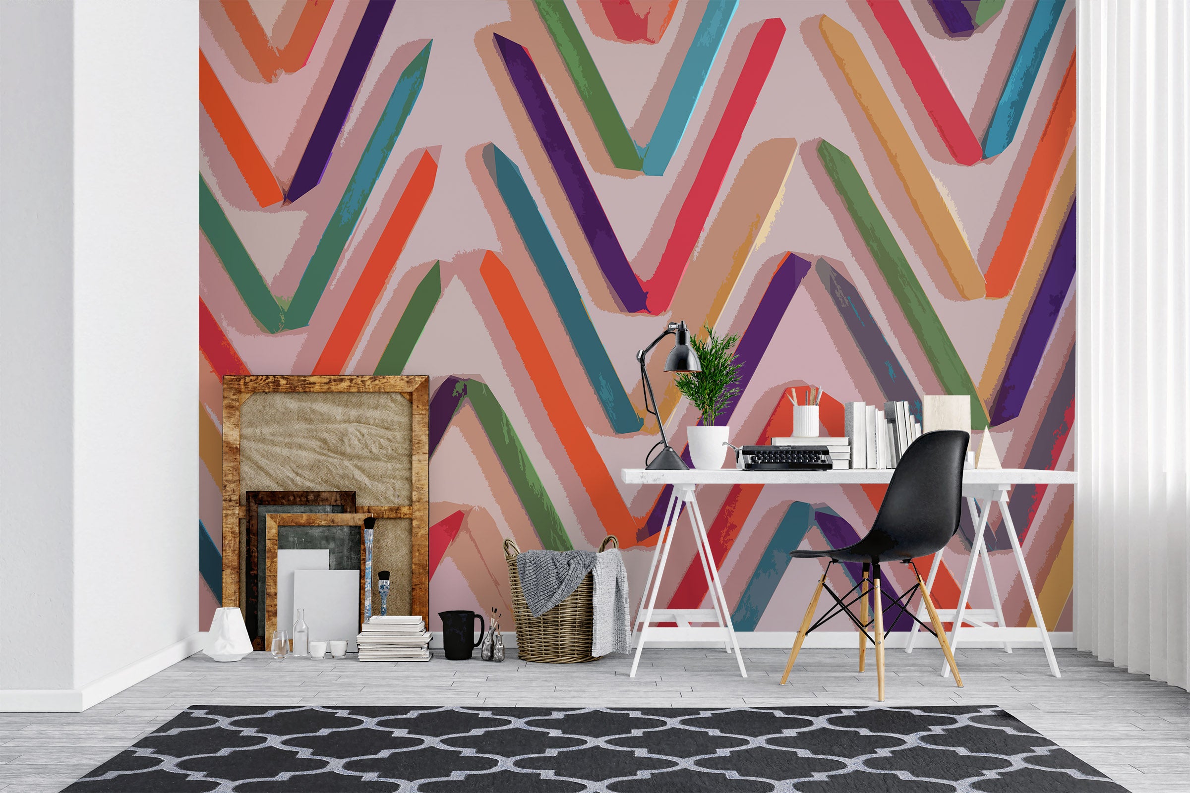 3D Wavy Lines 70123 Shandra Smith Wall Mural Wall Murals