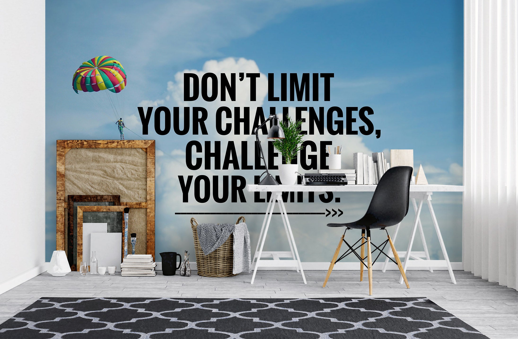 3D Color Parachute 1097 Wall Murals