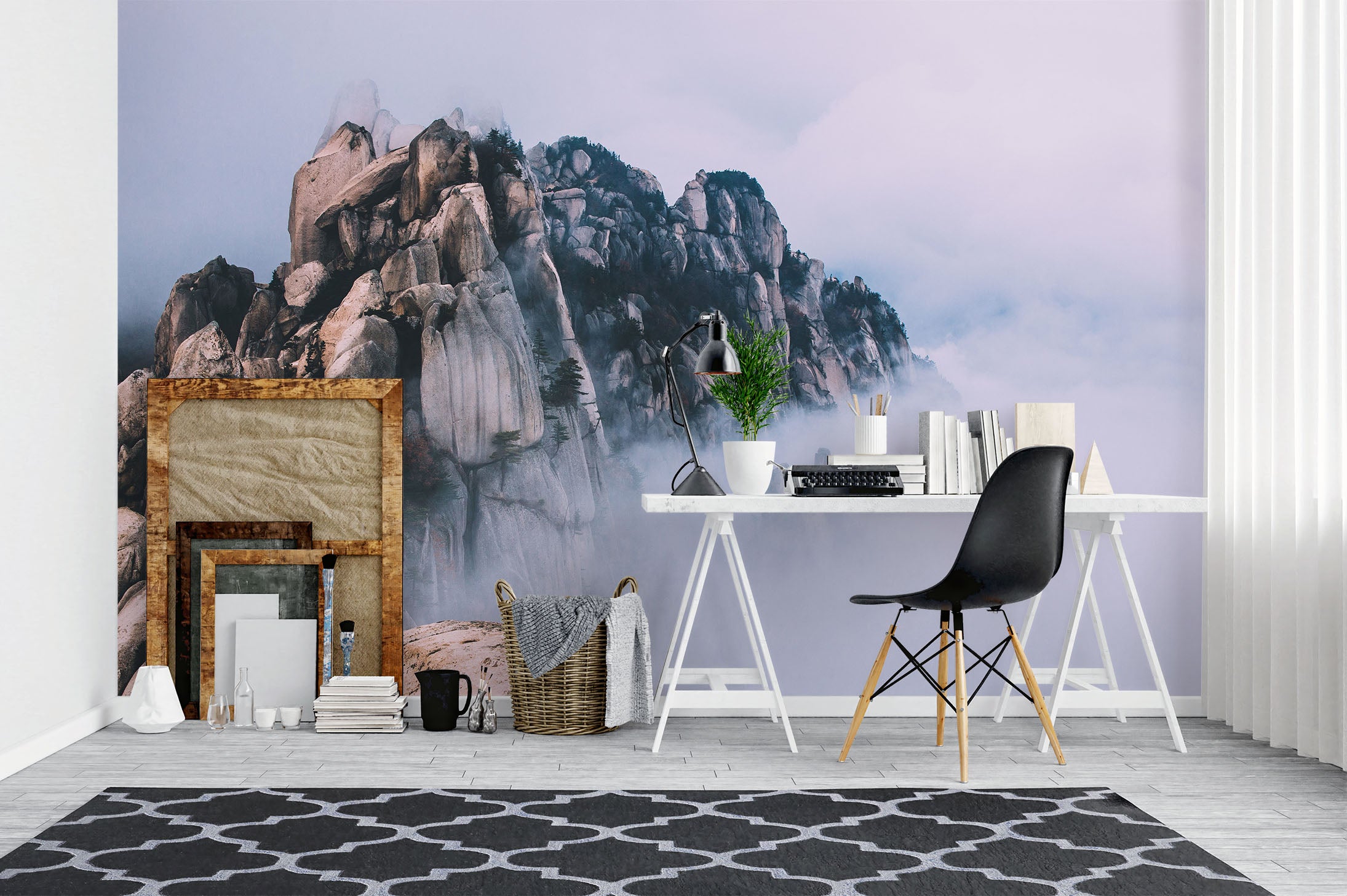 3D Mountains And Sea 1031 Wall Murals