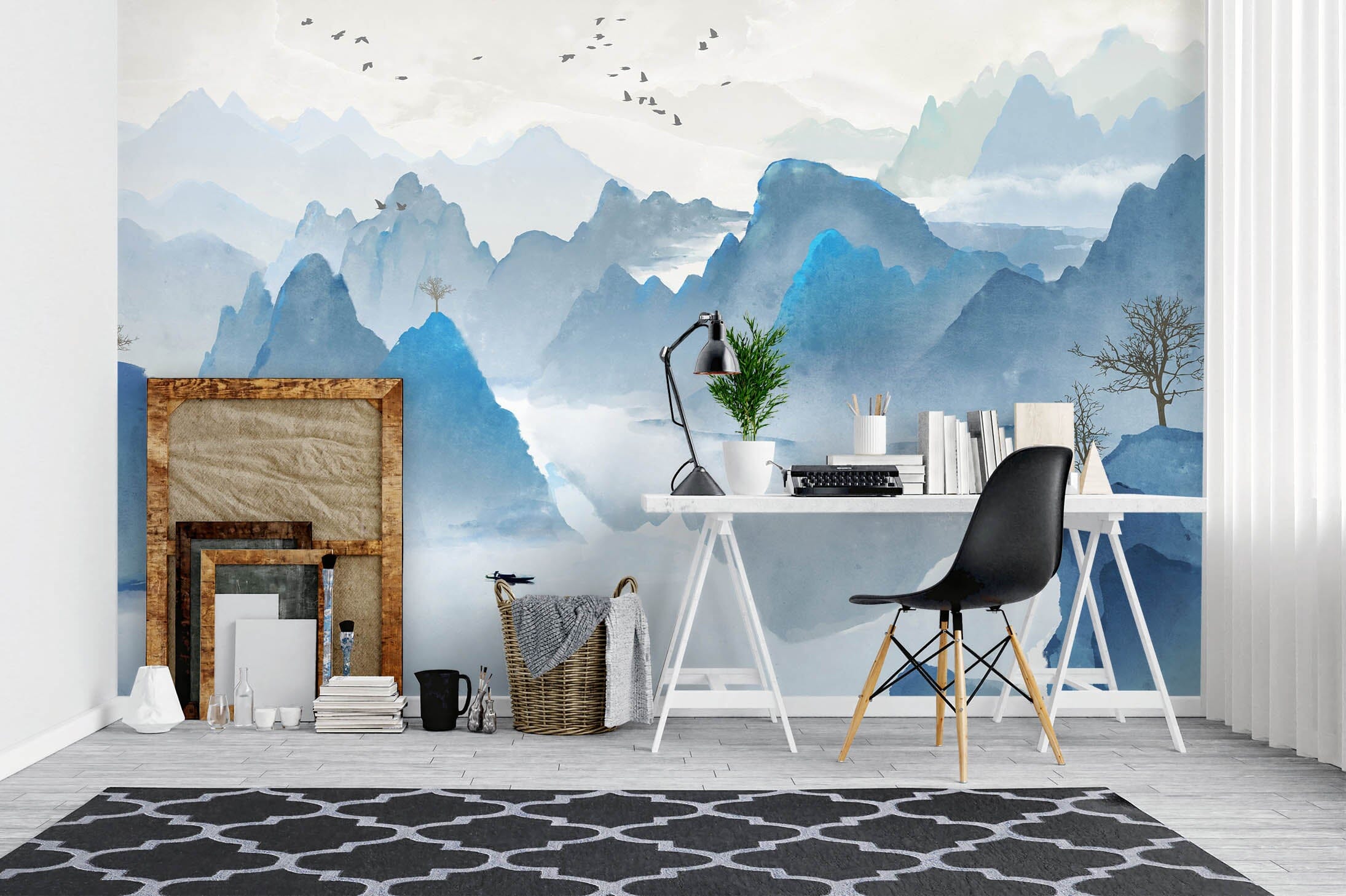 3D Mountain Tree 1064 Wall Murals Wallpaper AJ Wallpaper 2 