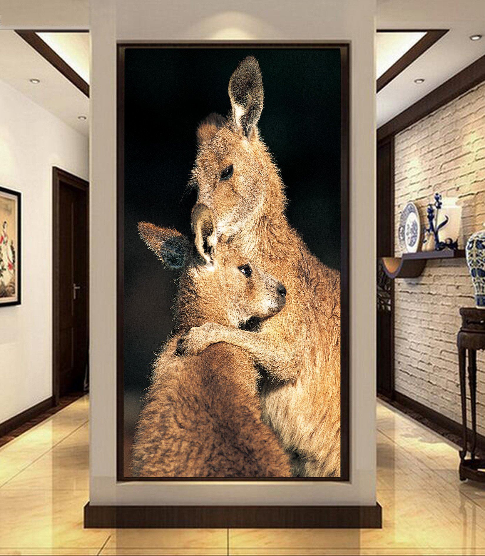 3D Embrace Kangaroo 001 Wallpaper AJ Wallpaper 